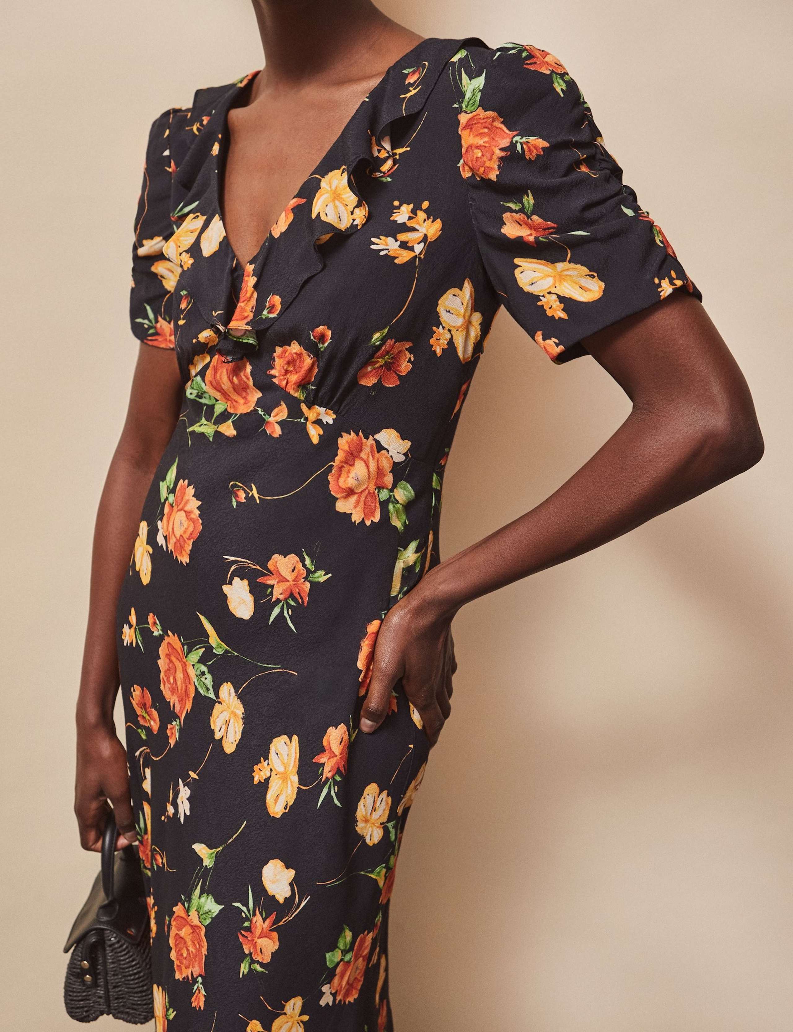 Floral Ruffled Tie Back Maxi Dress 3 of 5