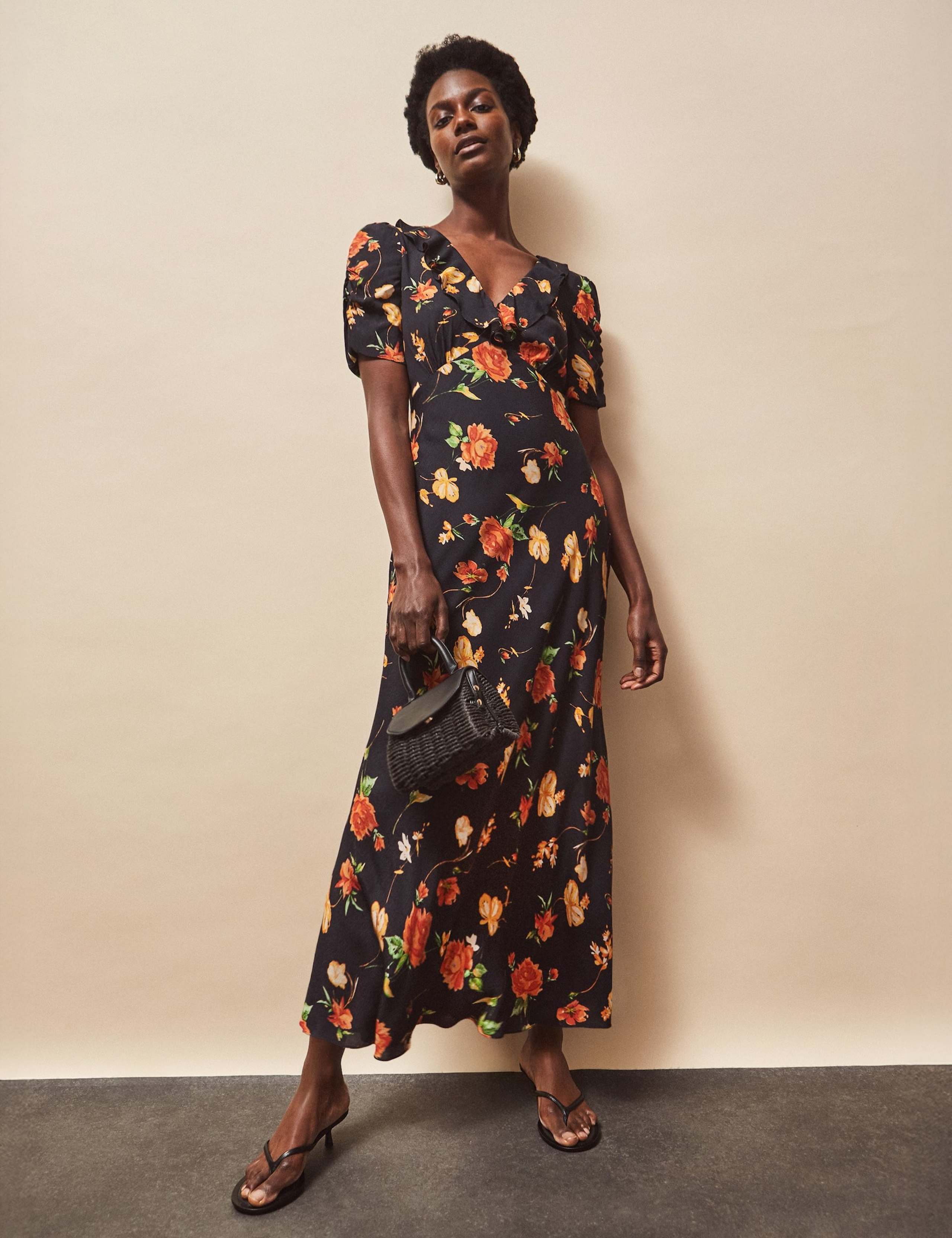 Floral Ruffled Tie Back Maxi Dress 5 of 5
