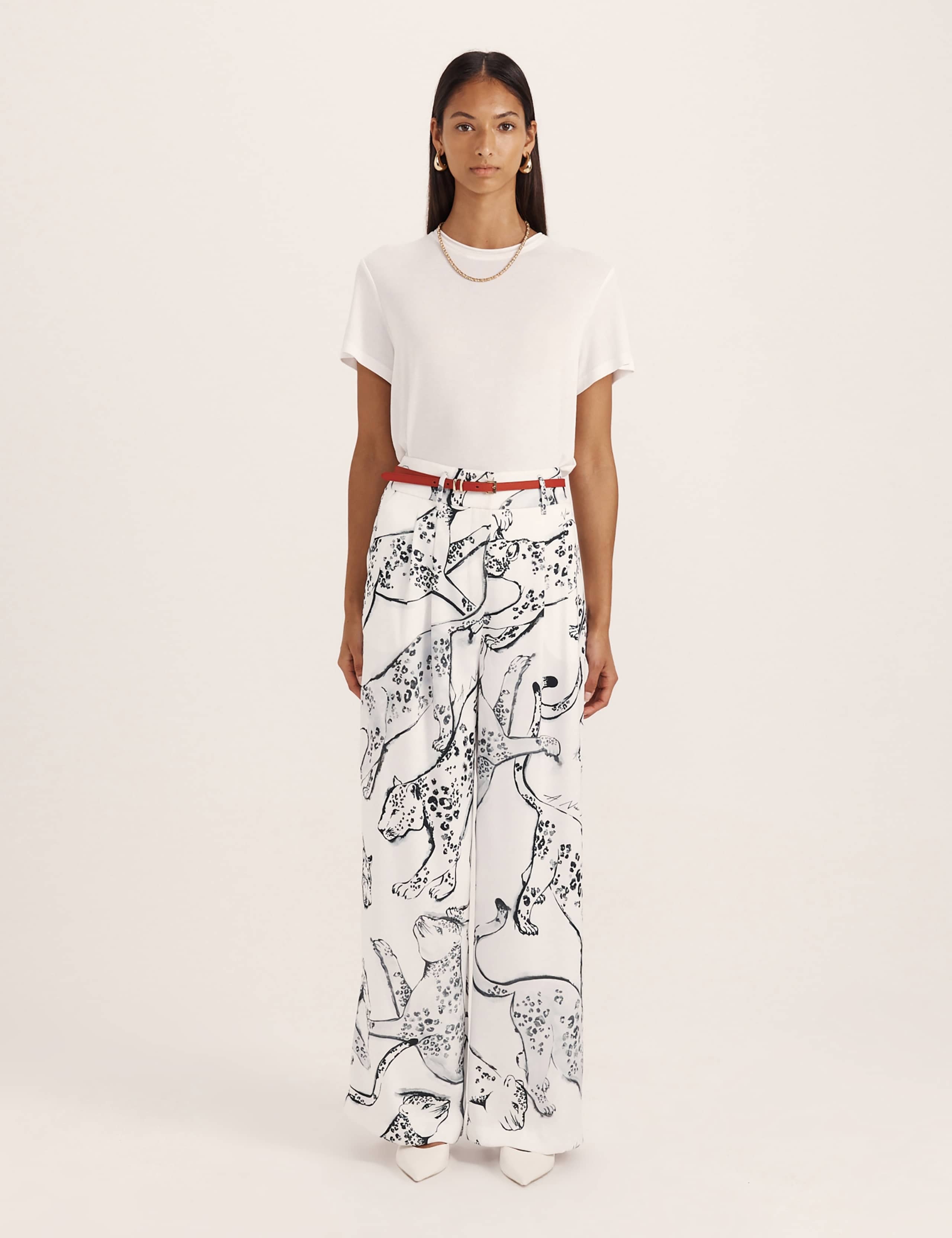Jaguar Print Wide Leg Trousers 2 of 7