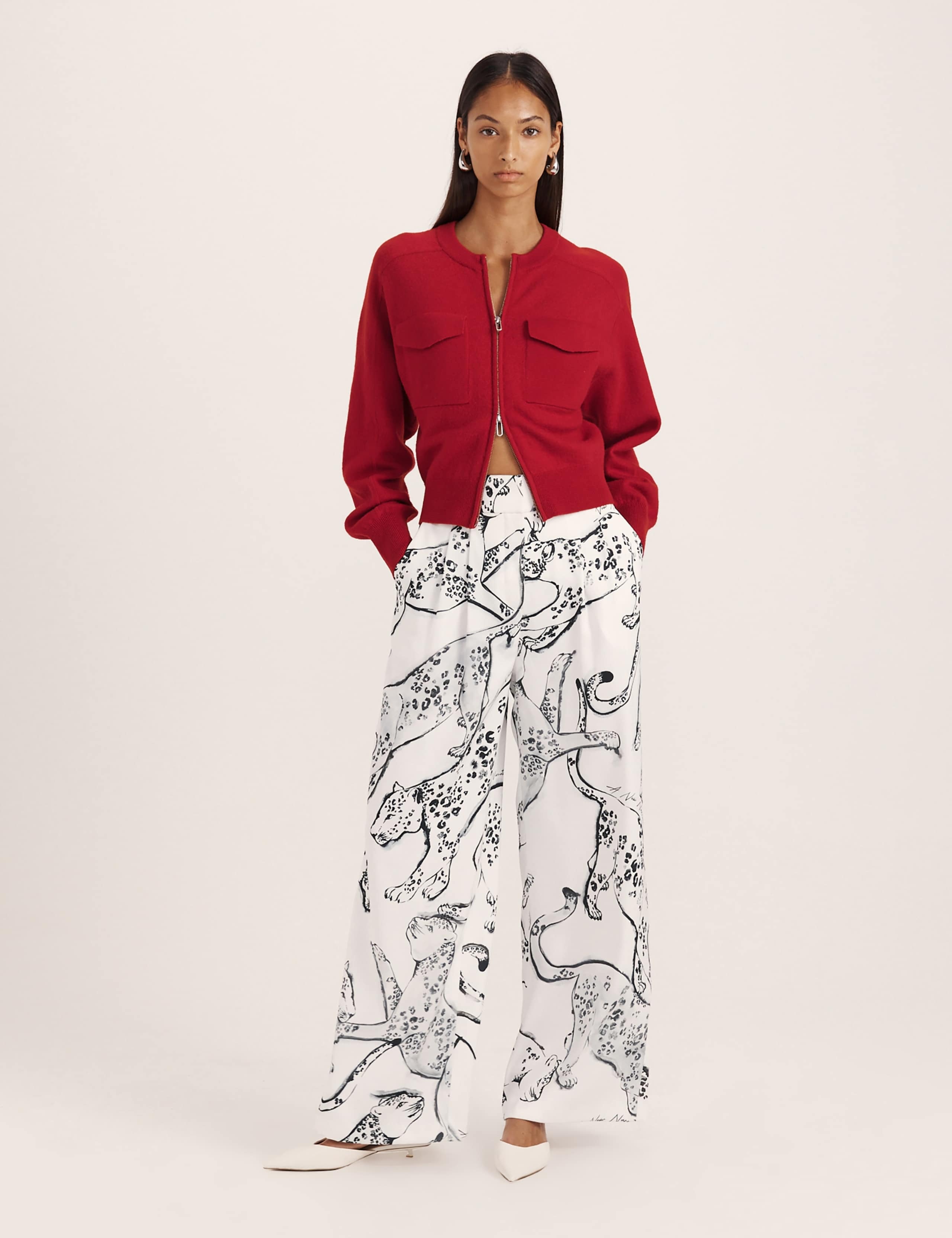 Jaguar Print Wide Leg Trousers 3 of 7