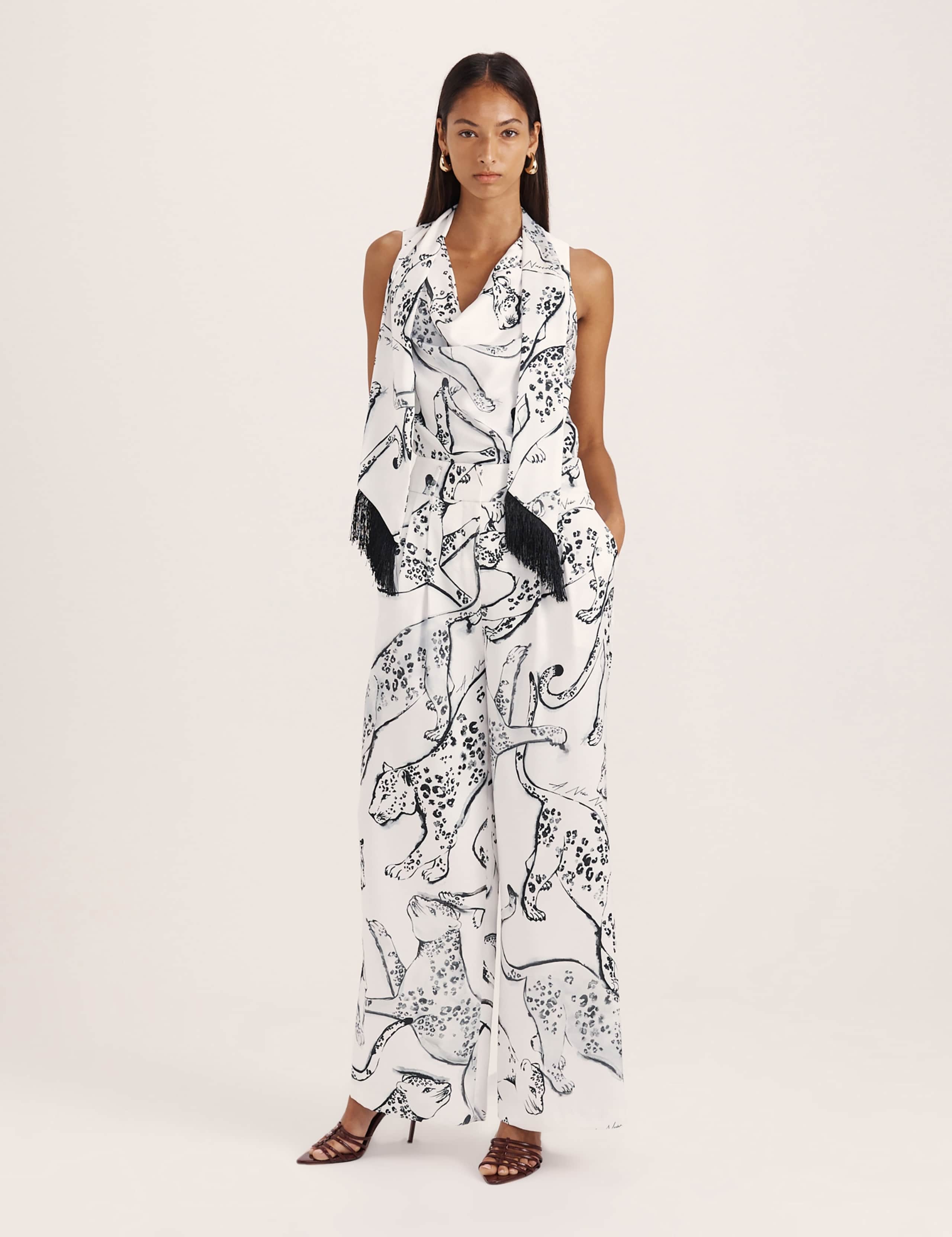 Jaguar Print Wide Leg Trousers 4 of 7