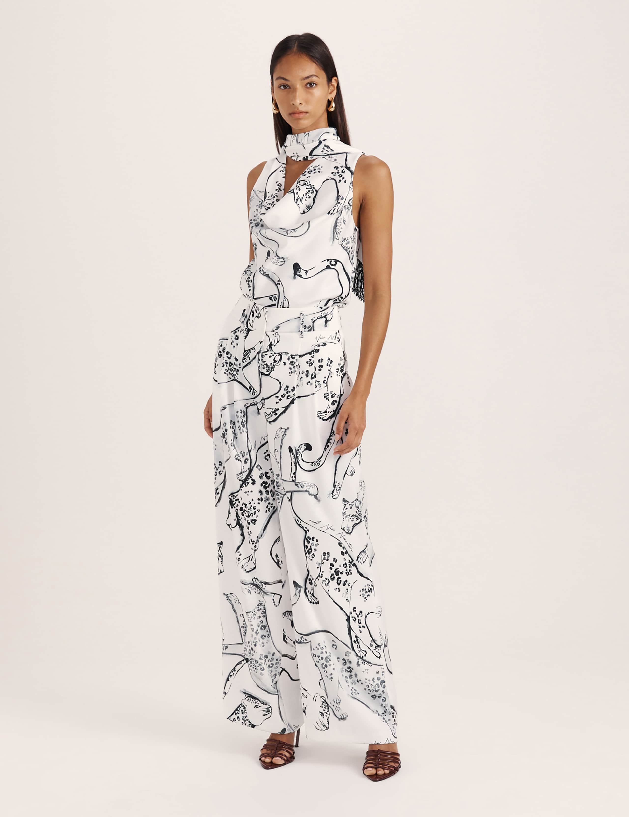 Jaguar Print Wide Leg Trousers 6 of 7