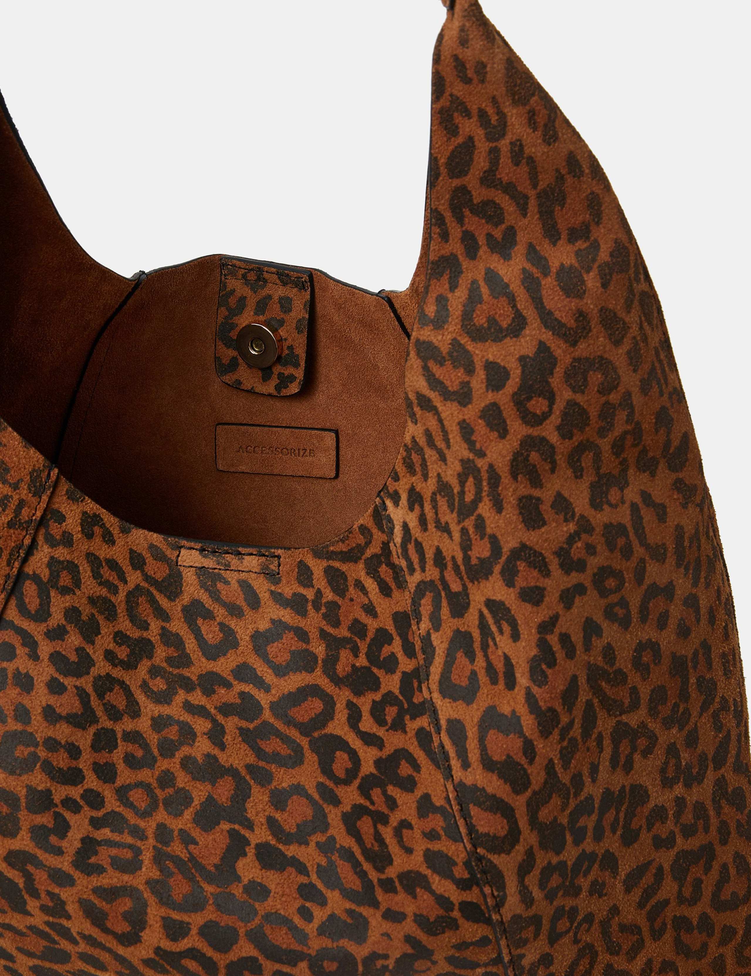 Suede Animal Print Shoulder Bag 4 of 4