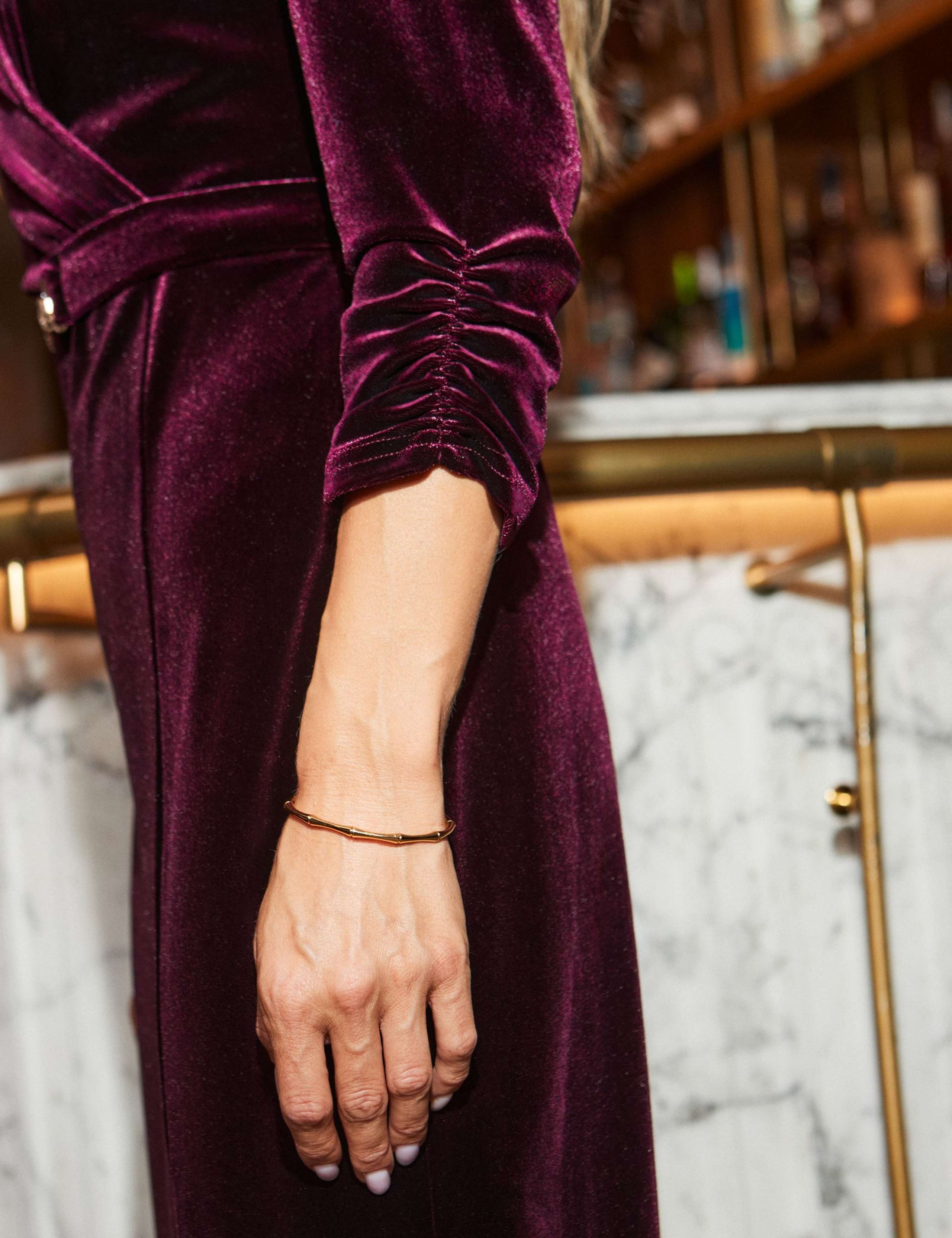 Velvet V-Neck Midi Wrap Dress 7 of 7