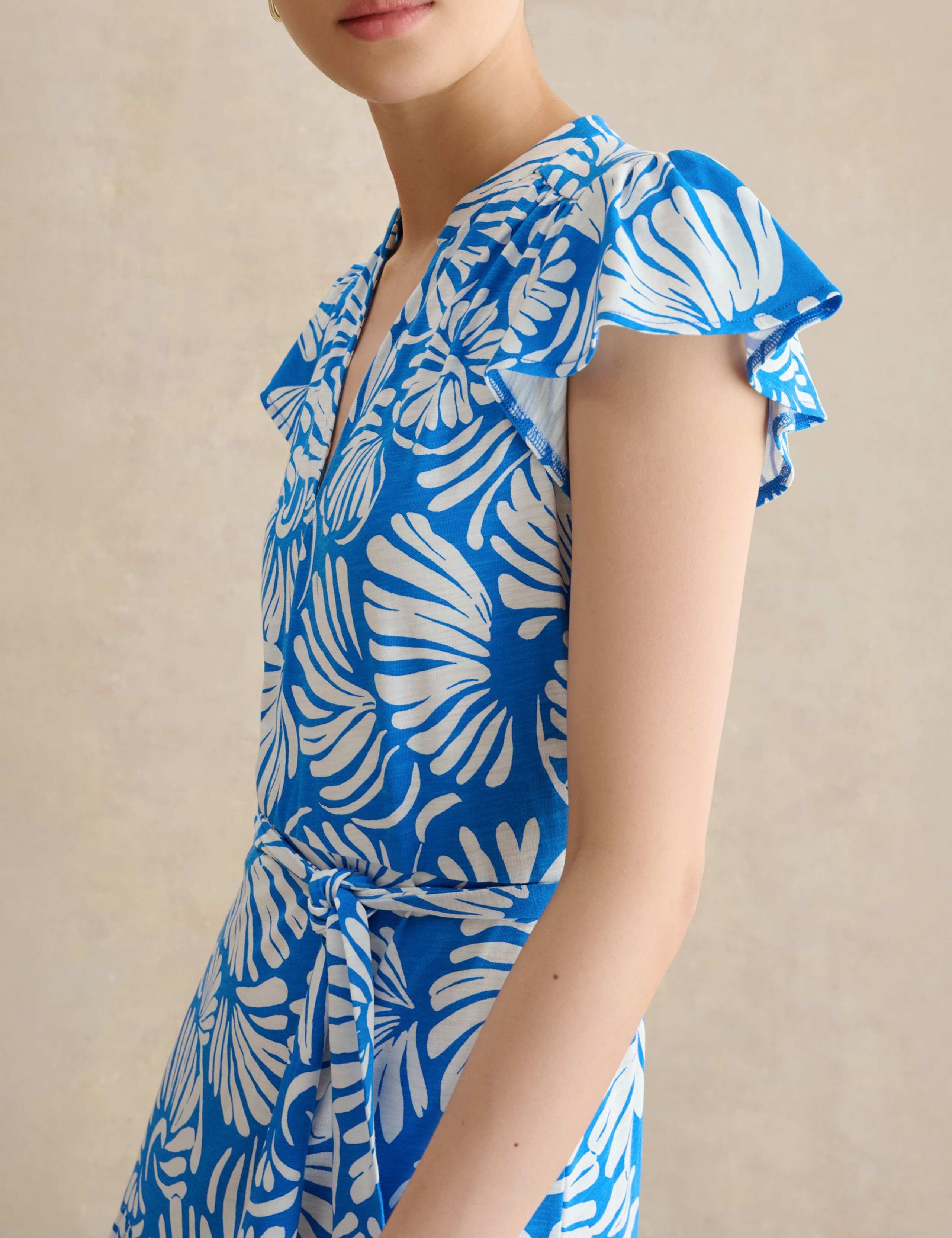 Jersey Printed V-Neck Midi Tiered Dress 5 of 5