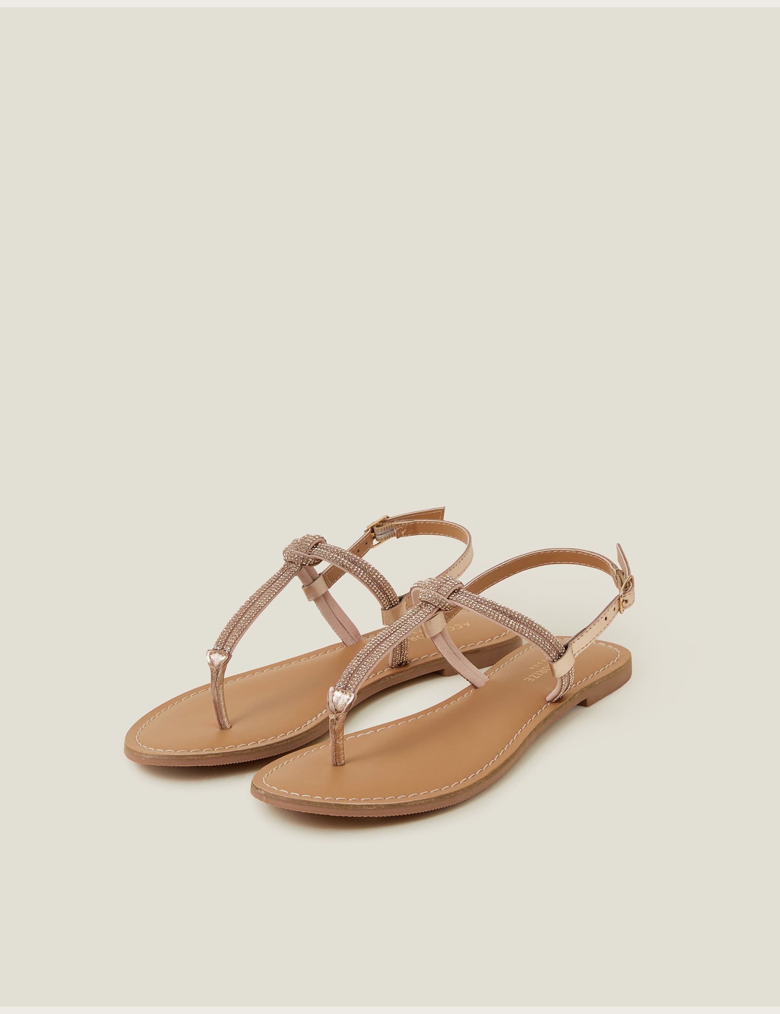 Metallic Sparkle Strappy Flat Sandals 3 of 4