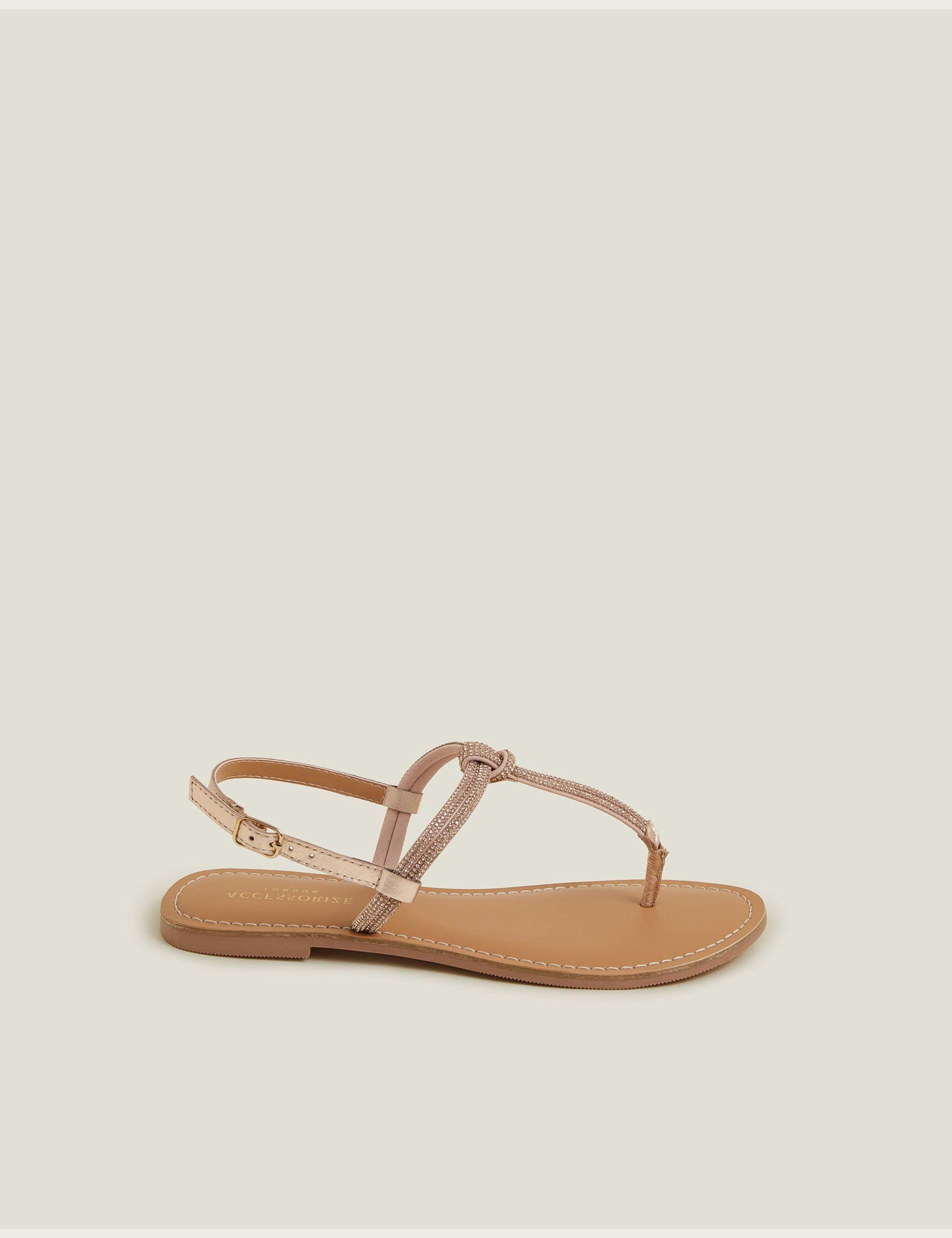 Metallic Sparkle Strappy Flat Sandals 2 of 4