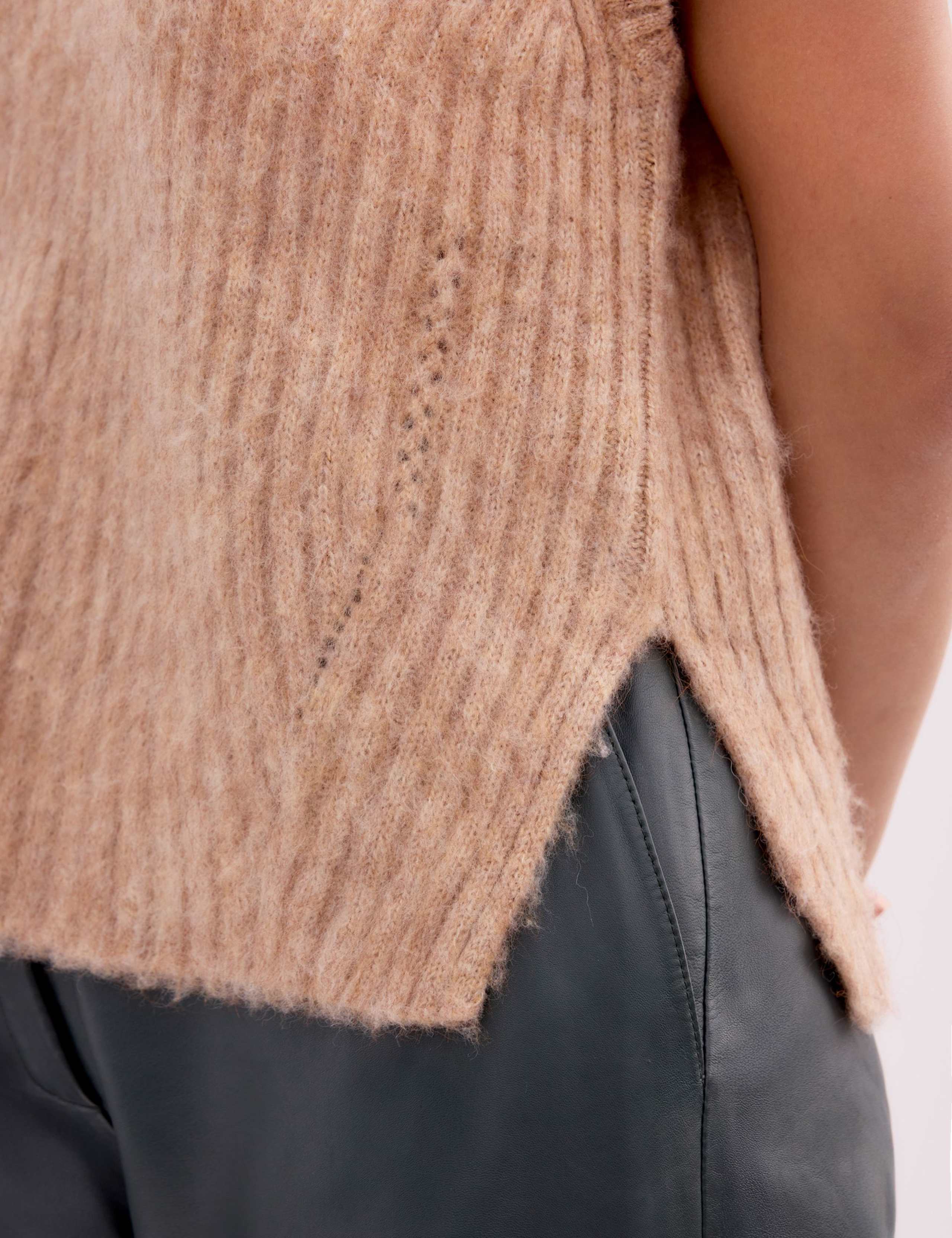 Caramel V-Neck Knit Vest with Wool and Alpaca 5 of 5