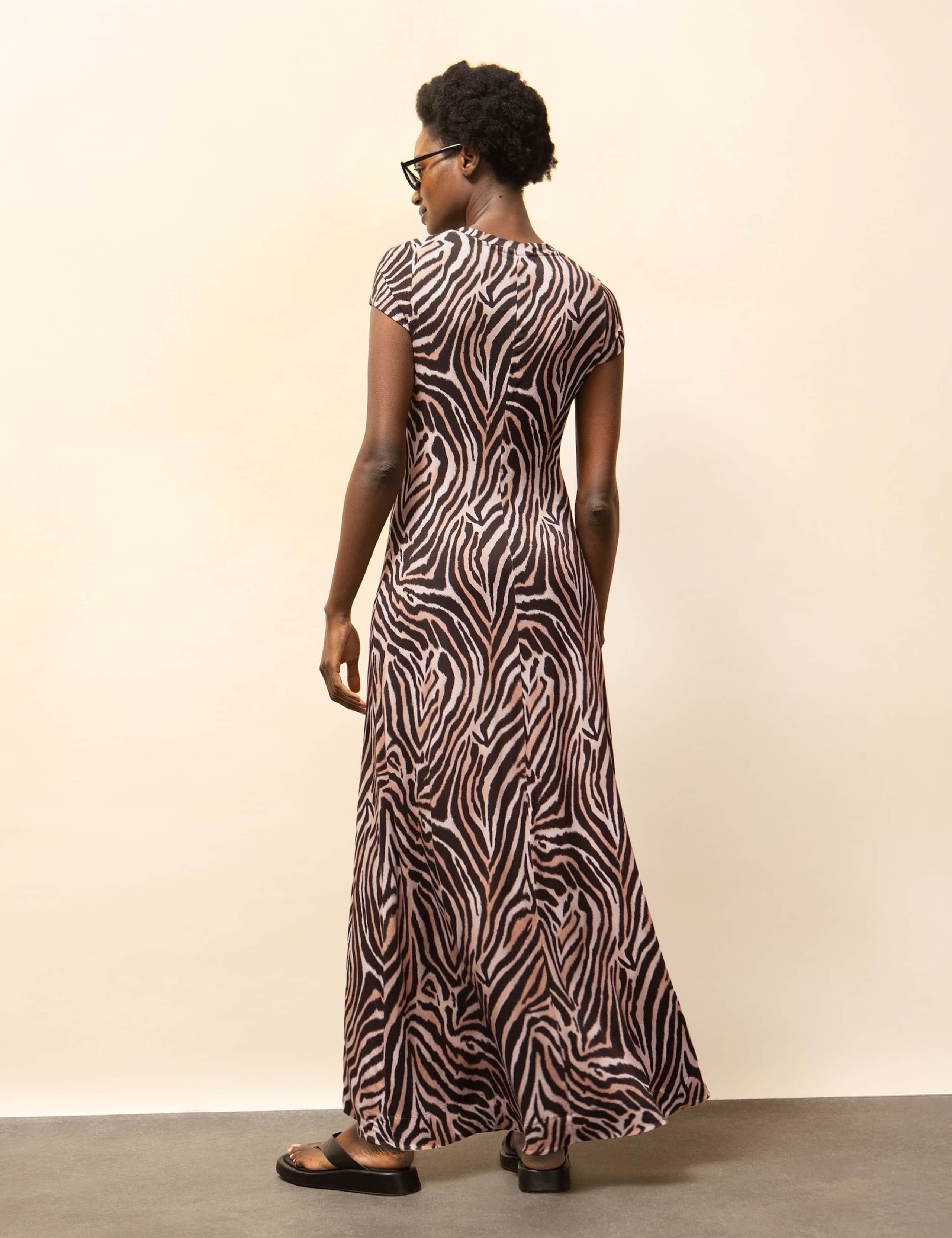 Jersey Zebra Print Maxi Bodycon Dress 3 of 5