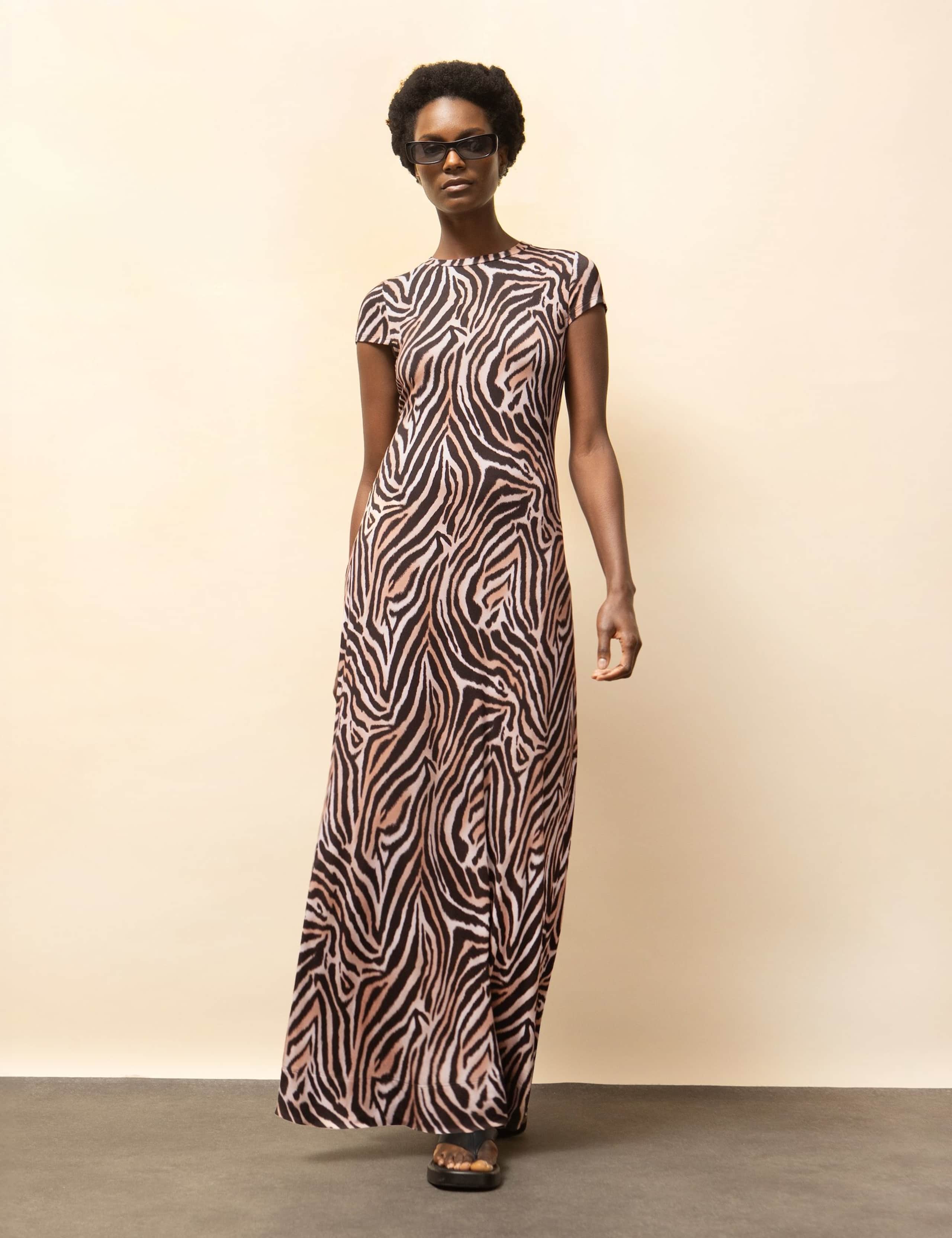 Jersey Zebra Print Maxi Bodycon Dress 4 of 5
