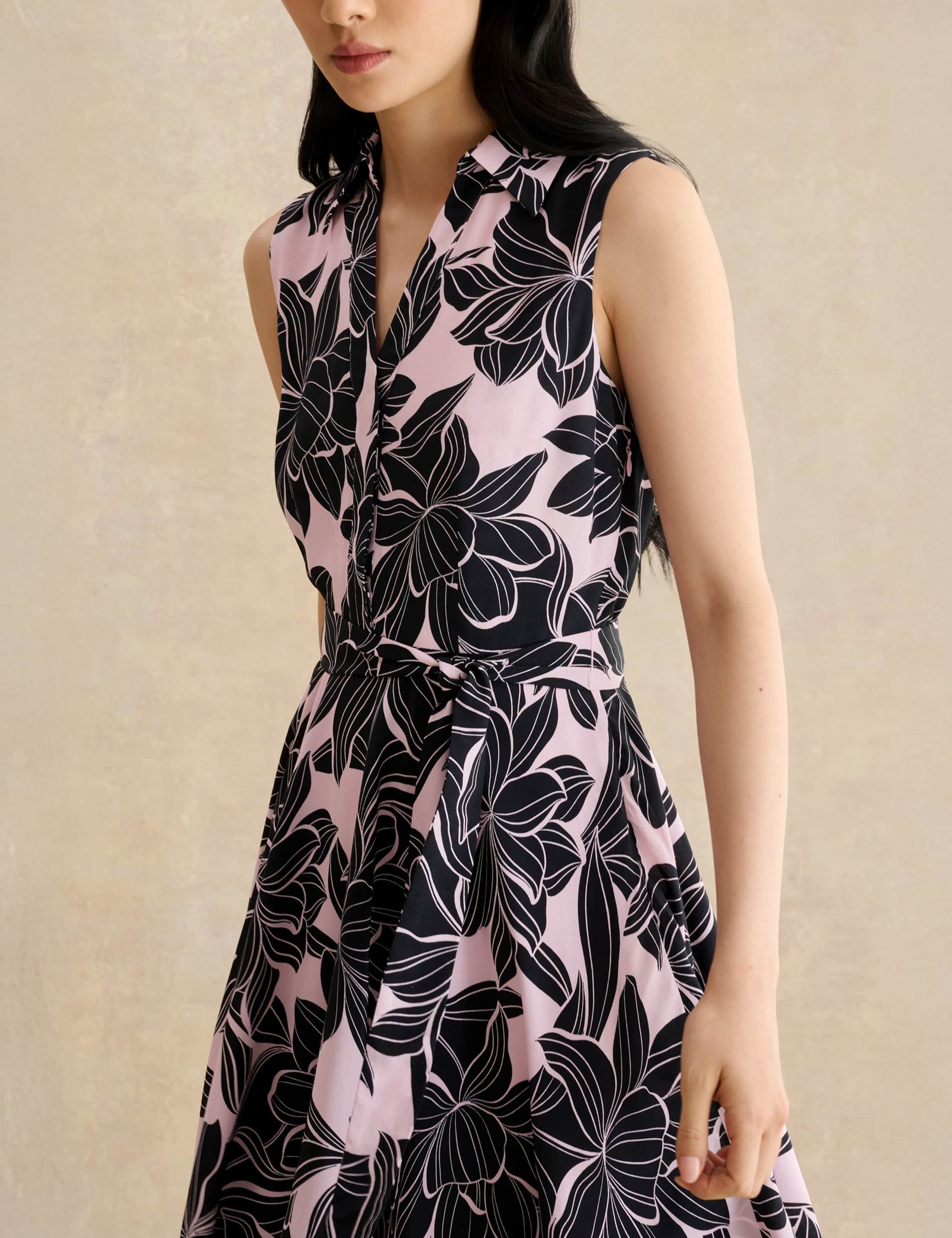 Floral V-Neck Knee Length Skater Dress 5 of 5