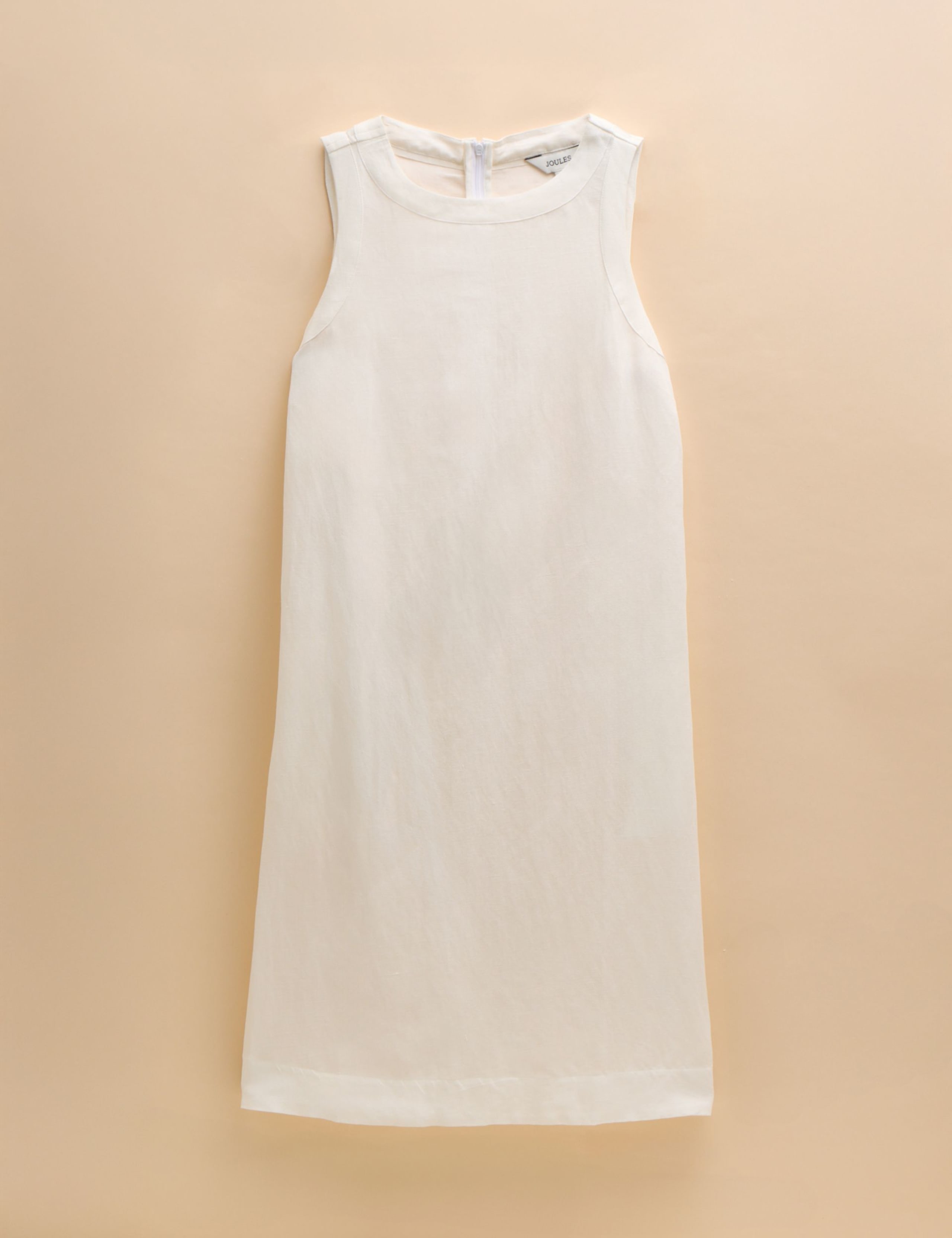 Linen Blend Round Neck Knee Length Shift Dress 2 of 6