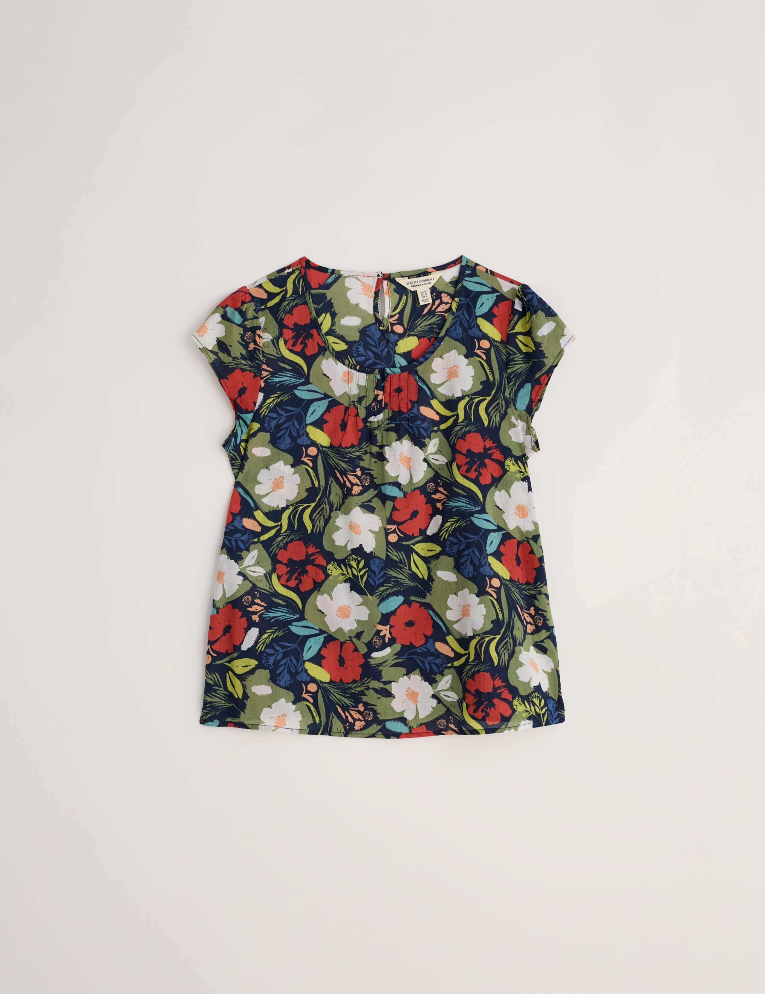 Pure Cotton Voile Floral Notch Neck Top 2 of 5