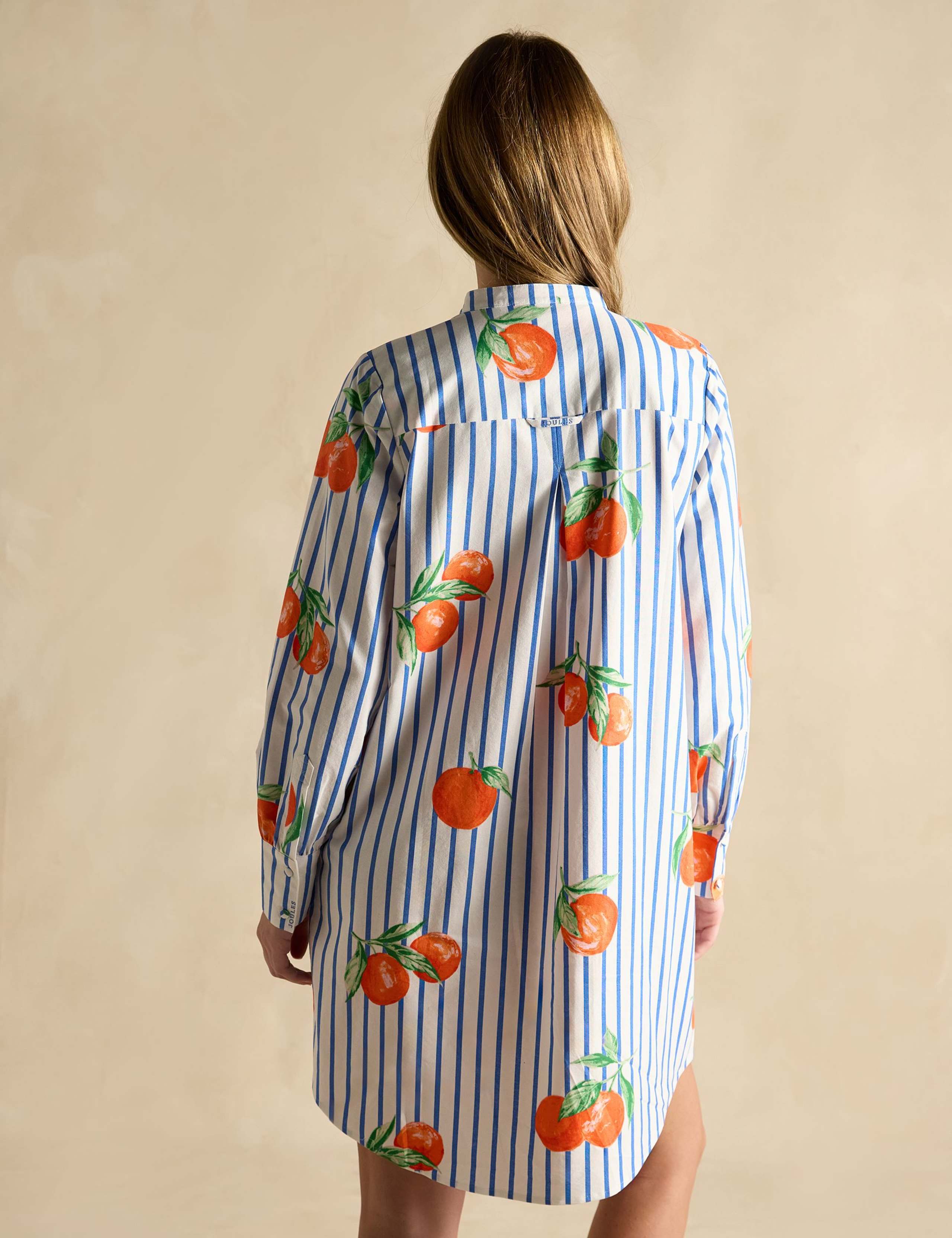 Pure Cotton Orange Print Mini Shirt Dress 3 of 6