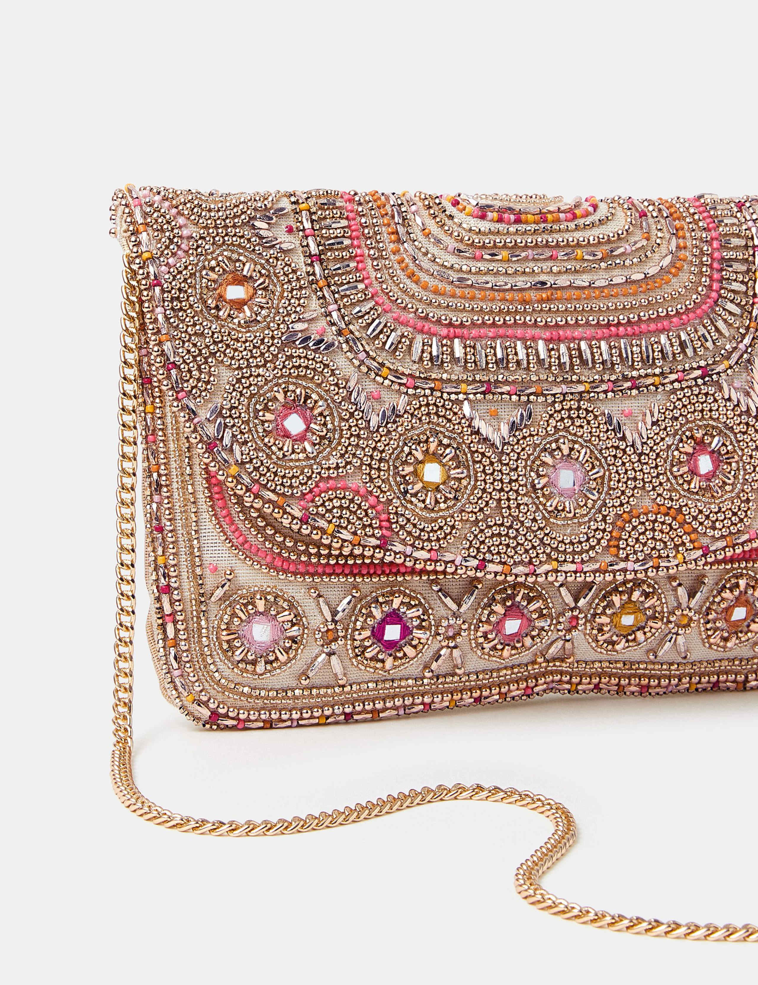 Cotton Rich Embellished Envelope Clutch Bag 3 of 4
