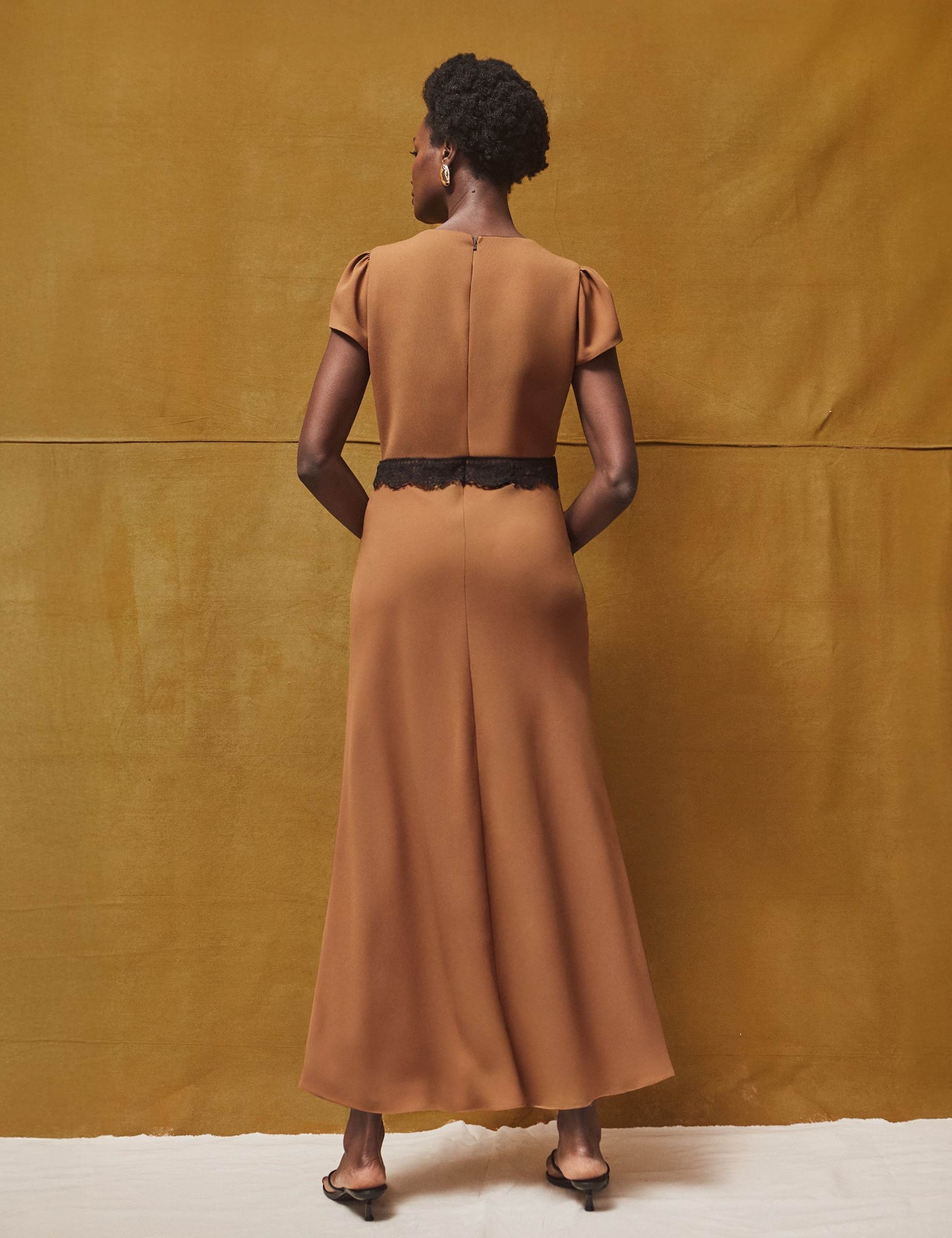 Lace Trim V-Neck Midi Slip Dress 2 of 6