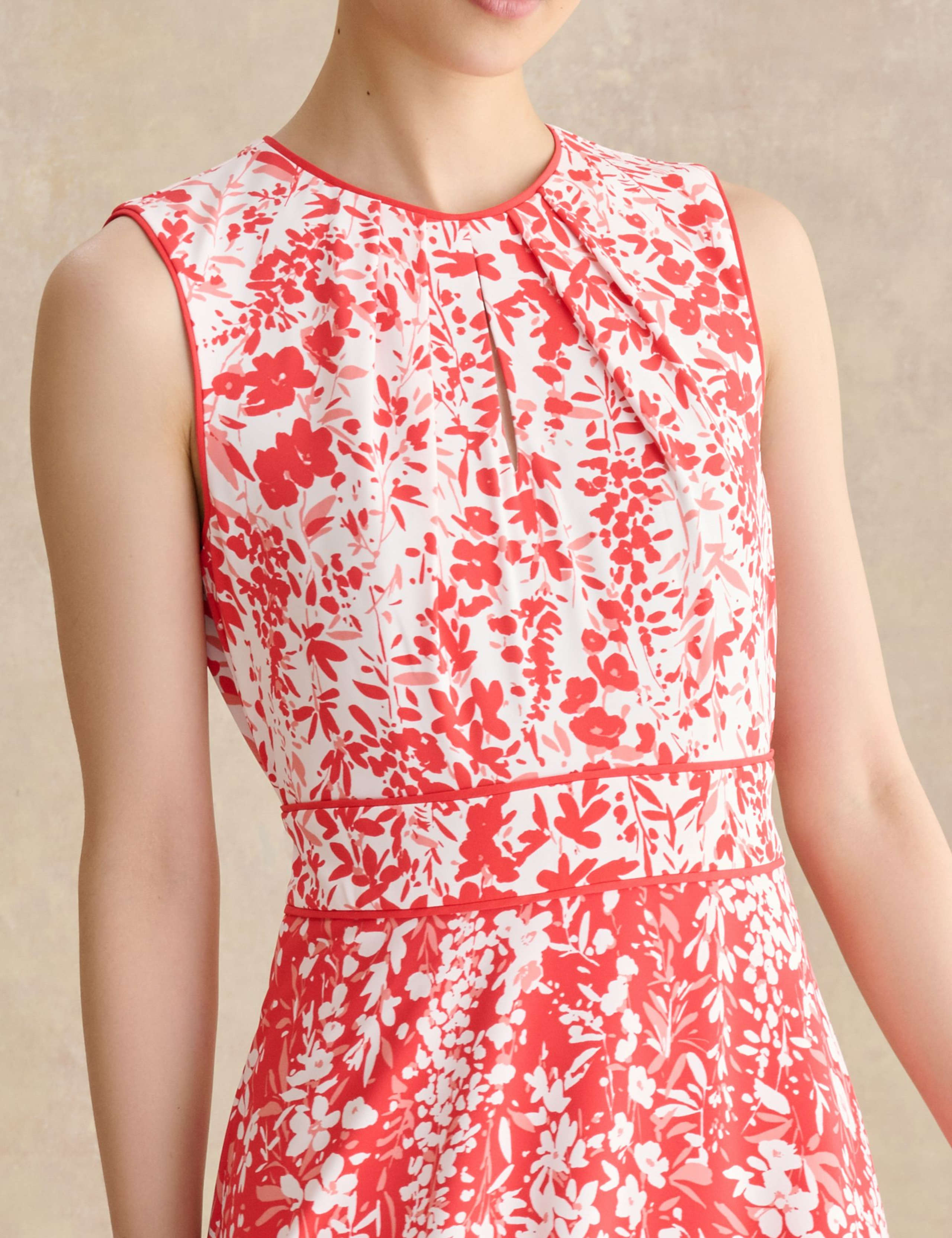 Floral Tie Waist Midi Waisted Dress 5 of 5