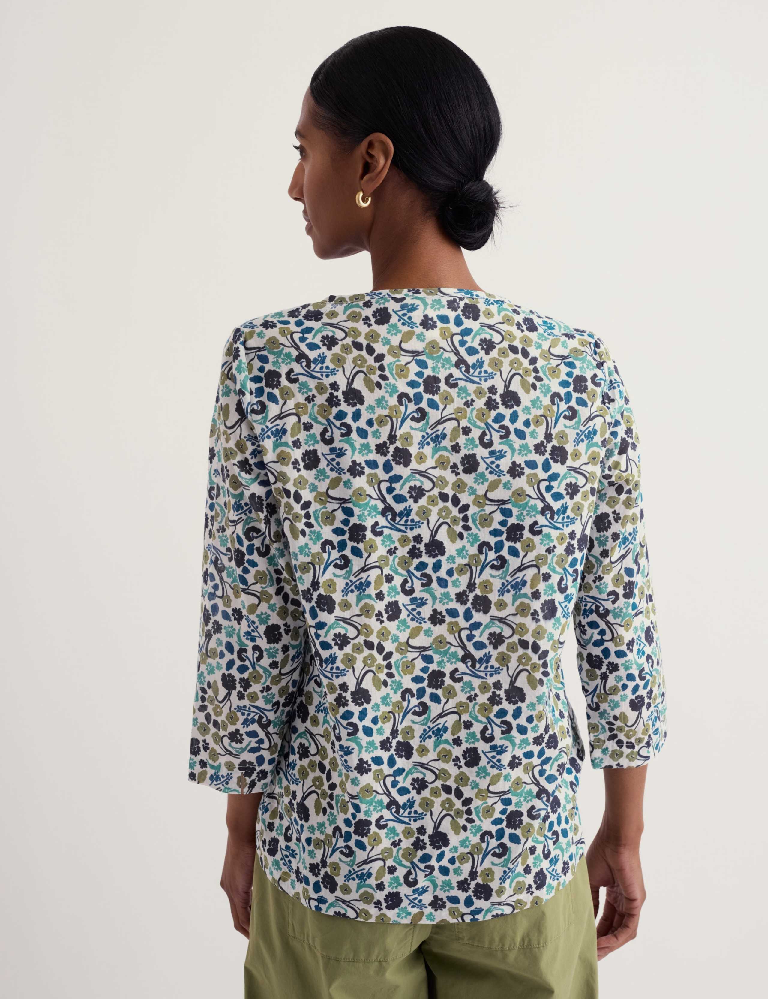 Pure Cotton Jersey Floral Top 4 of 5