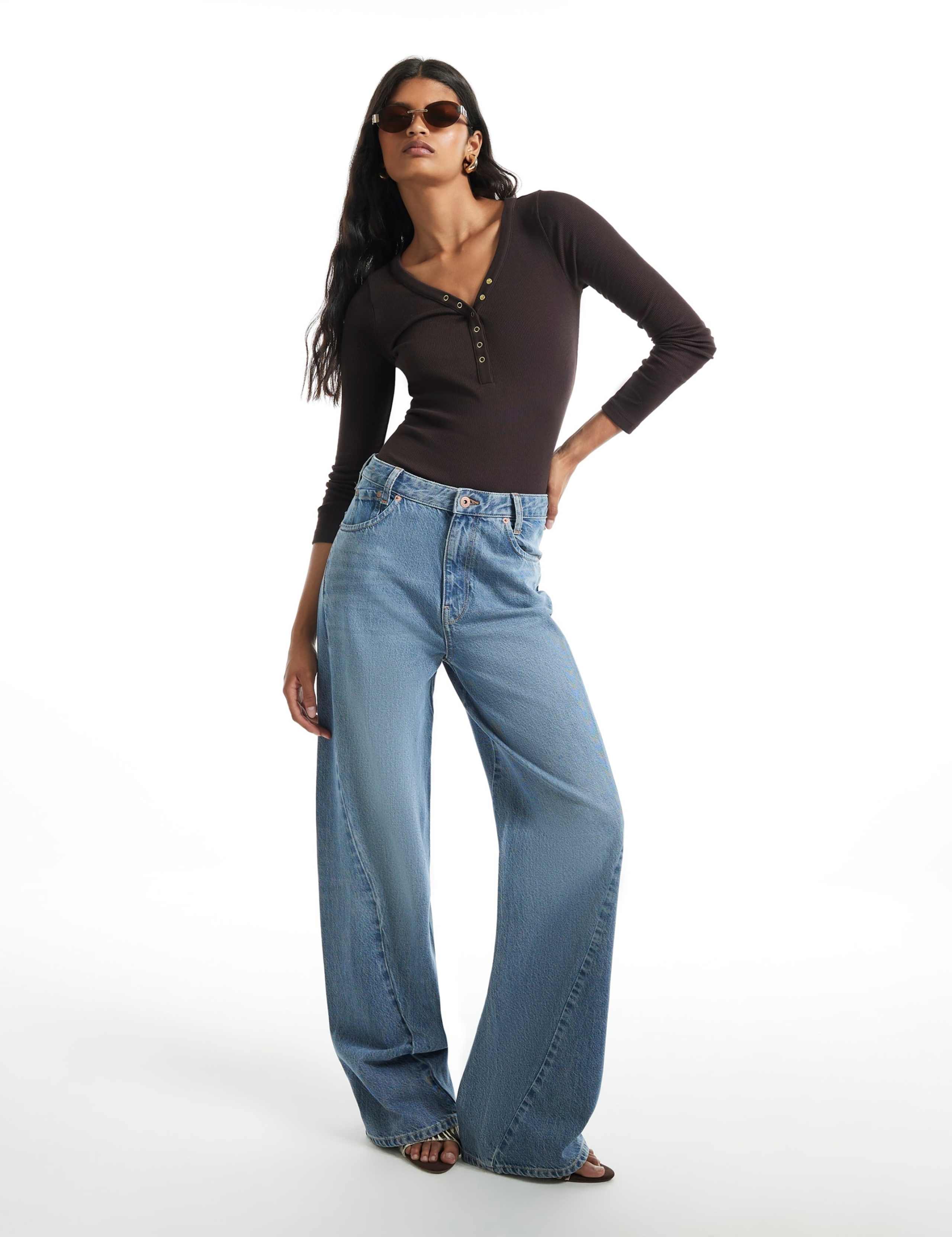 Pure Cotton Ribbed V-Neck Henley Top 5 of 6