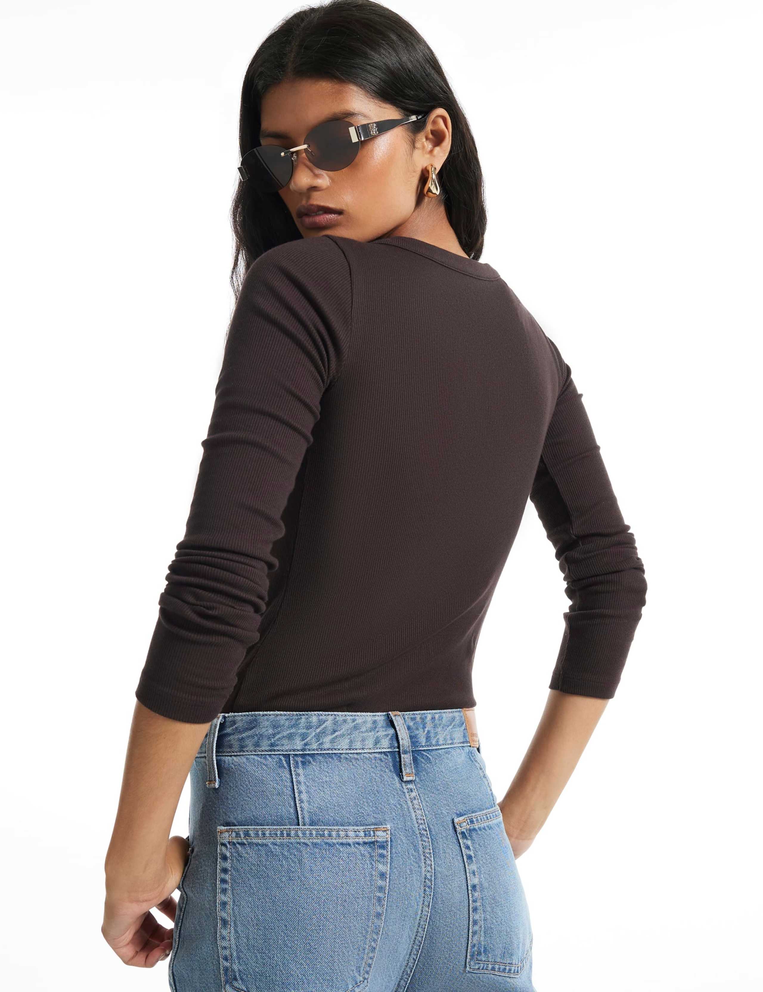Pure Cotton Ribbed V-Neck Henley Top 6 of 6