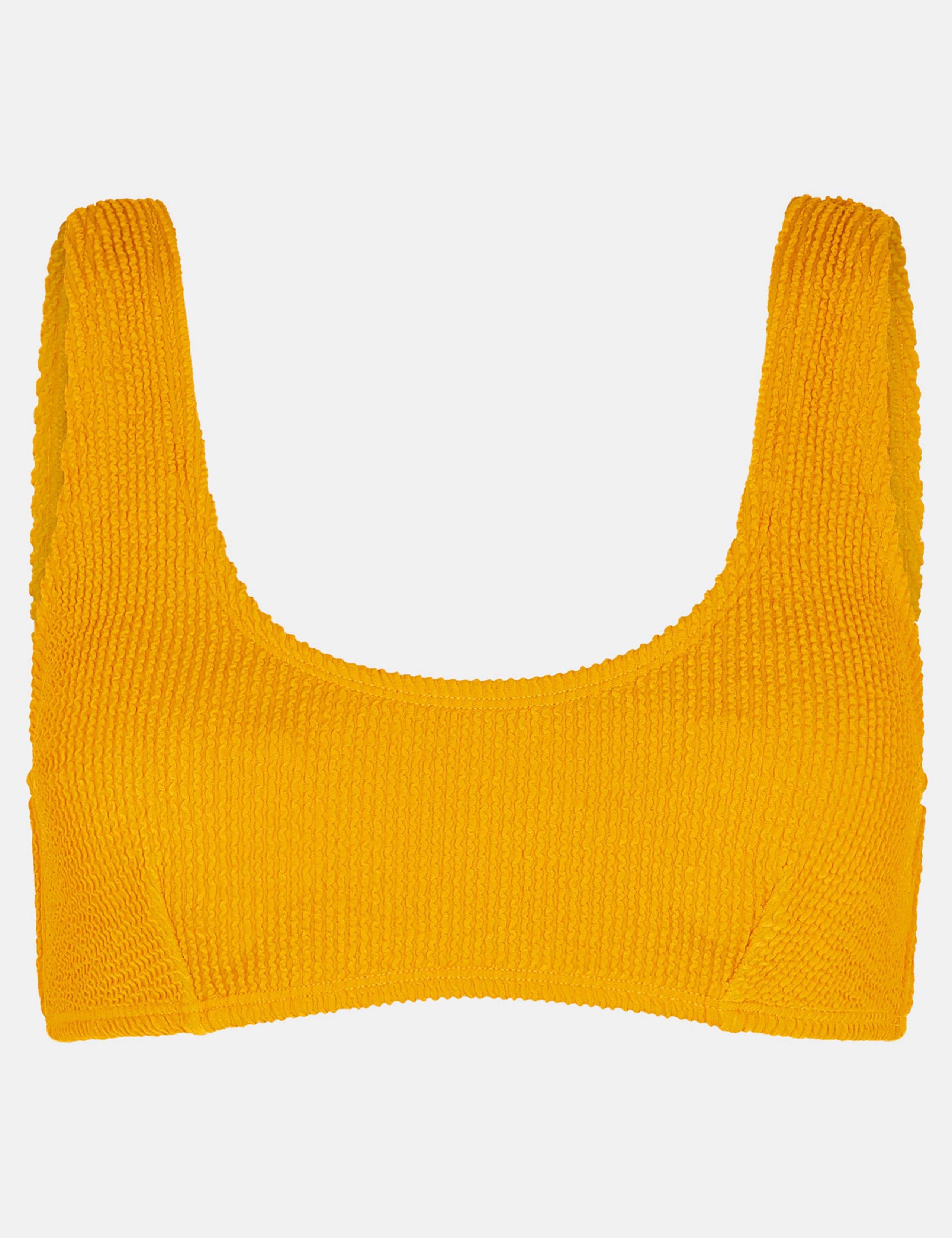 Crinkle Cropped Plunge Scoop Neck Bikini Top 2 of 4