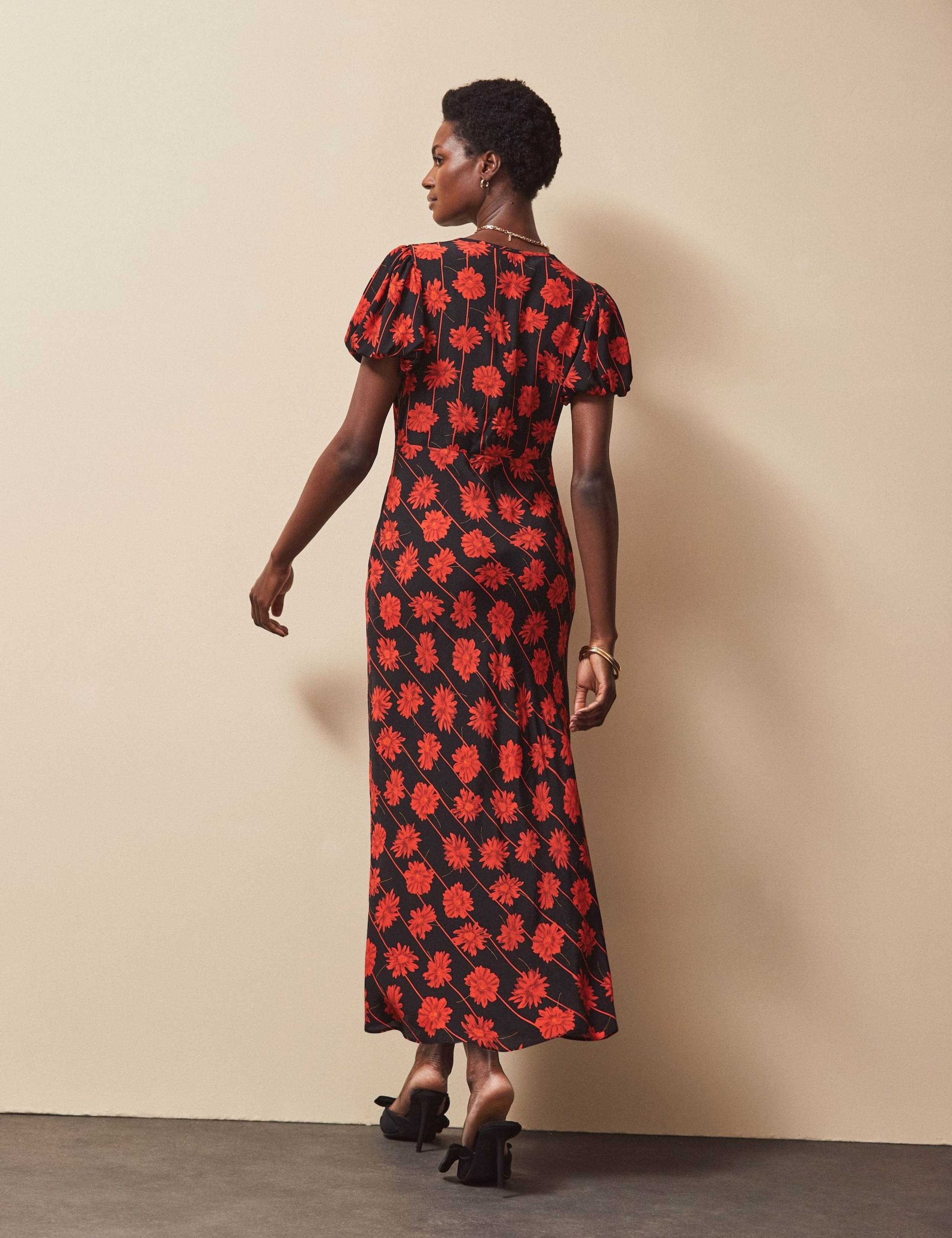 Floral Pinstripe V-Neck Maxi Dress 2 of 3