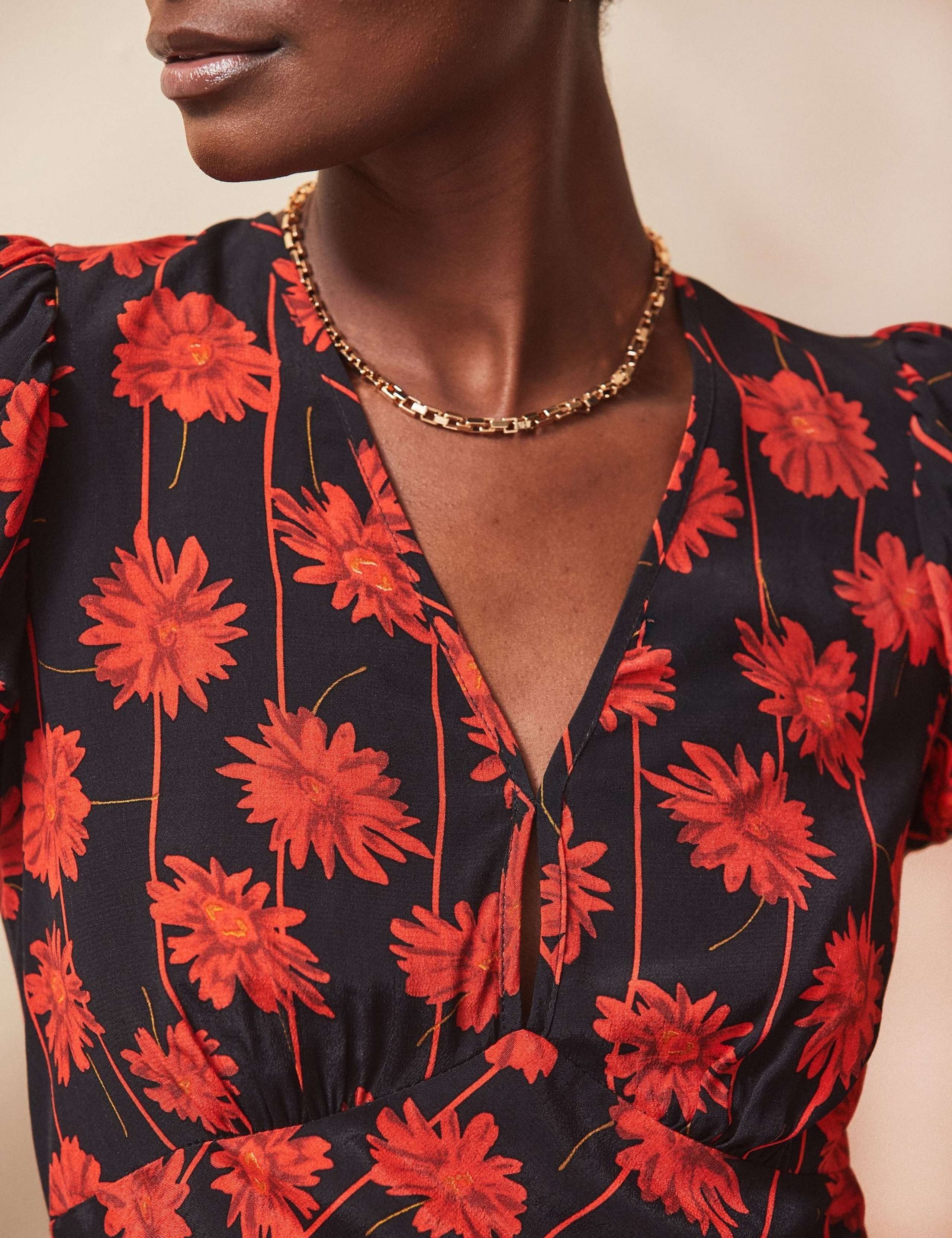 Floral Pinstripe V-Neck Maxi Dress 3 of 3