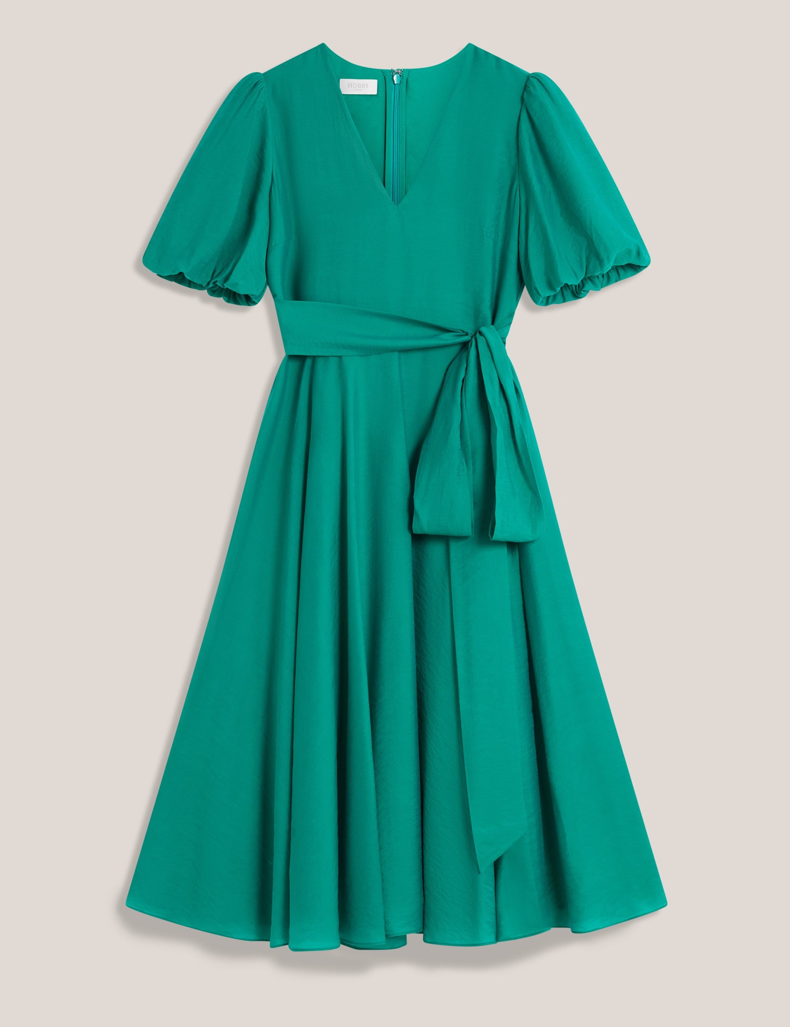 Lyocell Rich V-Neck Midi Skater Dress 2 of 5