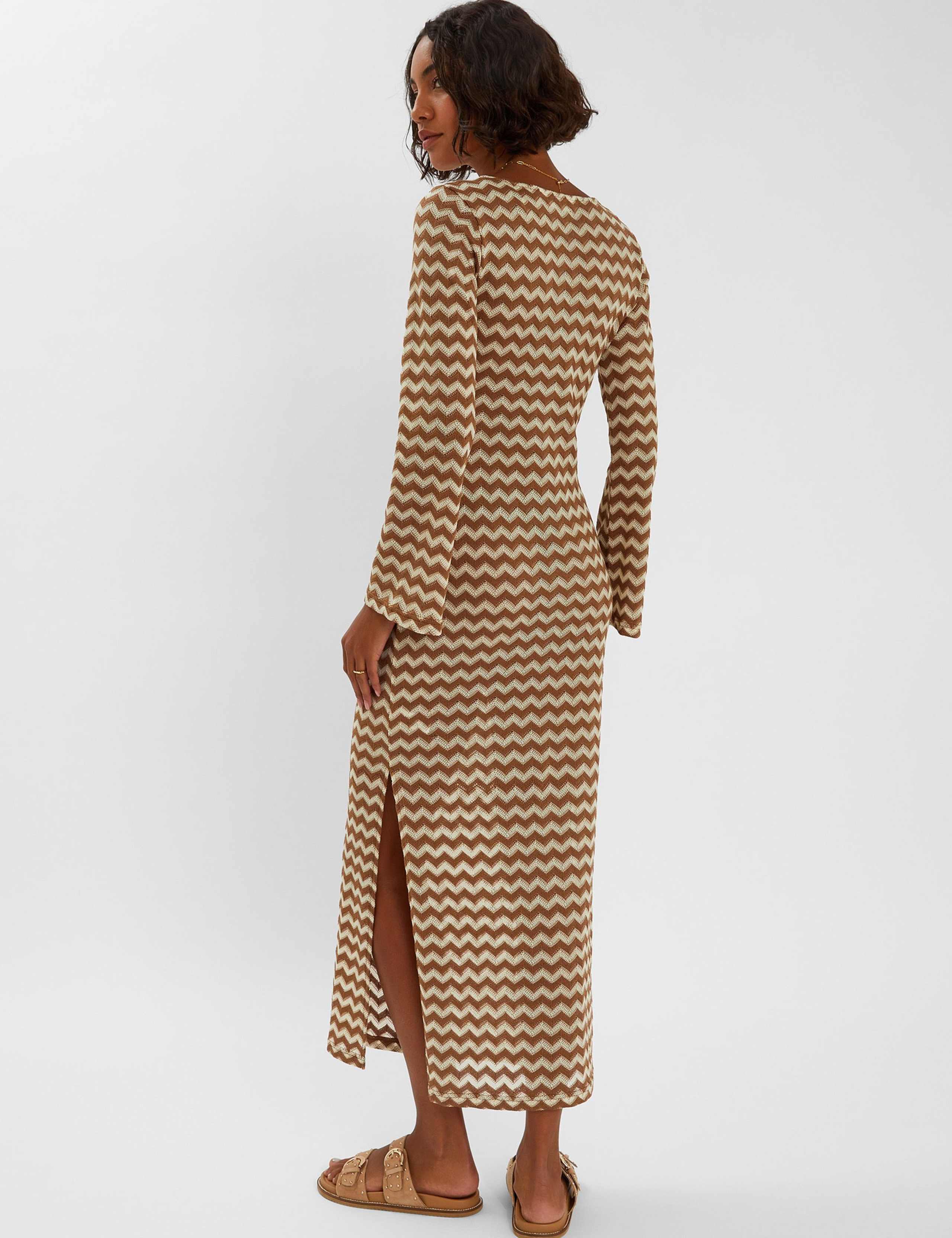 Geometric Crochet Scoop Neck Maxi Dress 3 of 4