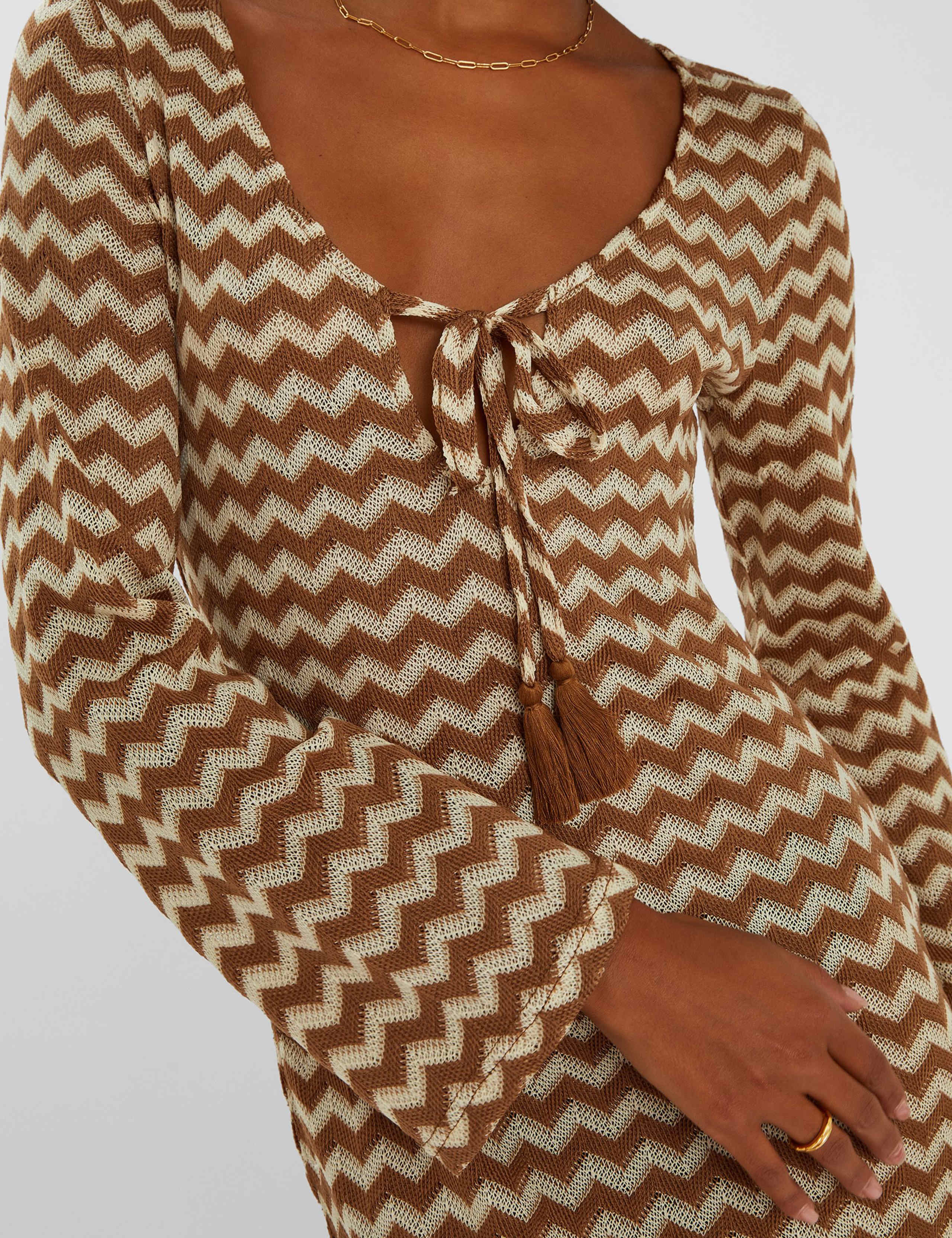 Geometric Crochet Scoop Neck Maxi Dress 4 of 4