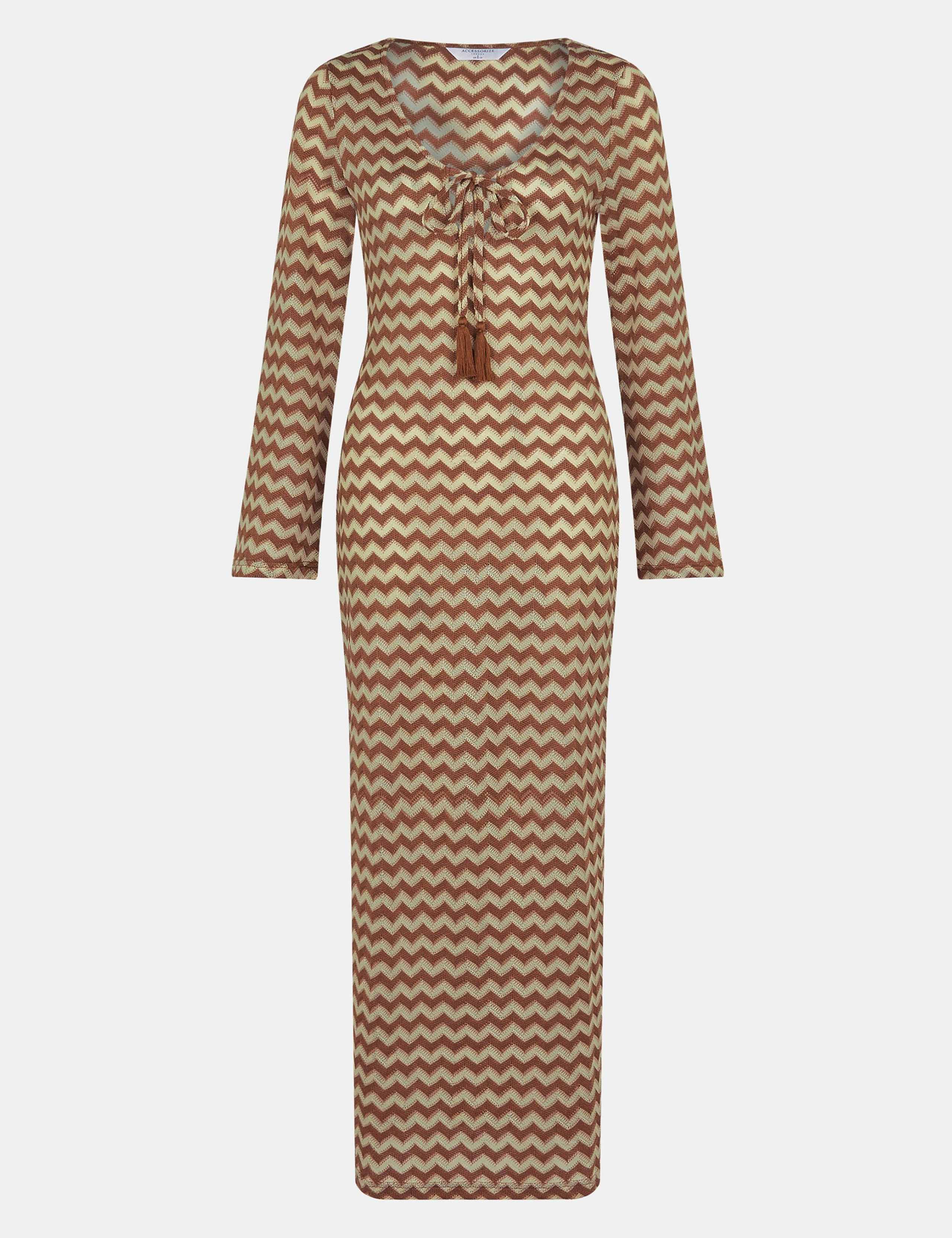 Geometric Crochet Scoop Neck Maxi Dress 2 of 4