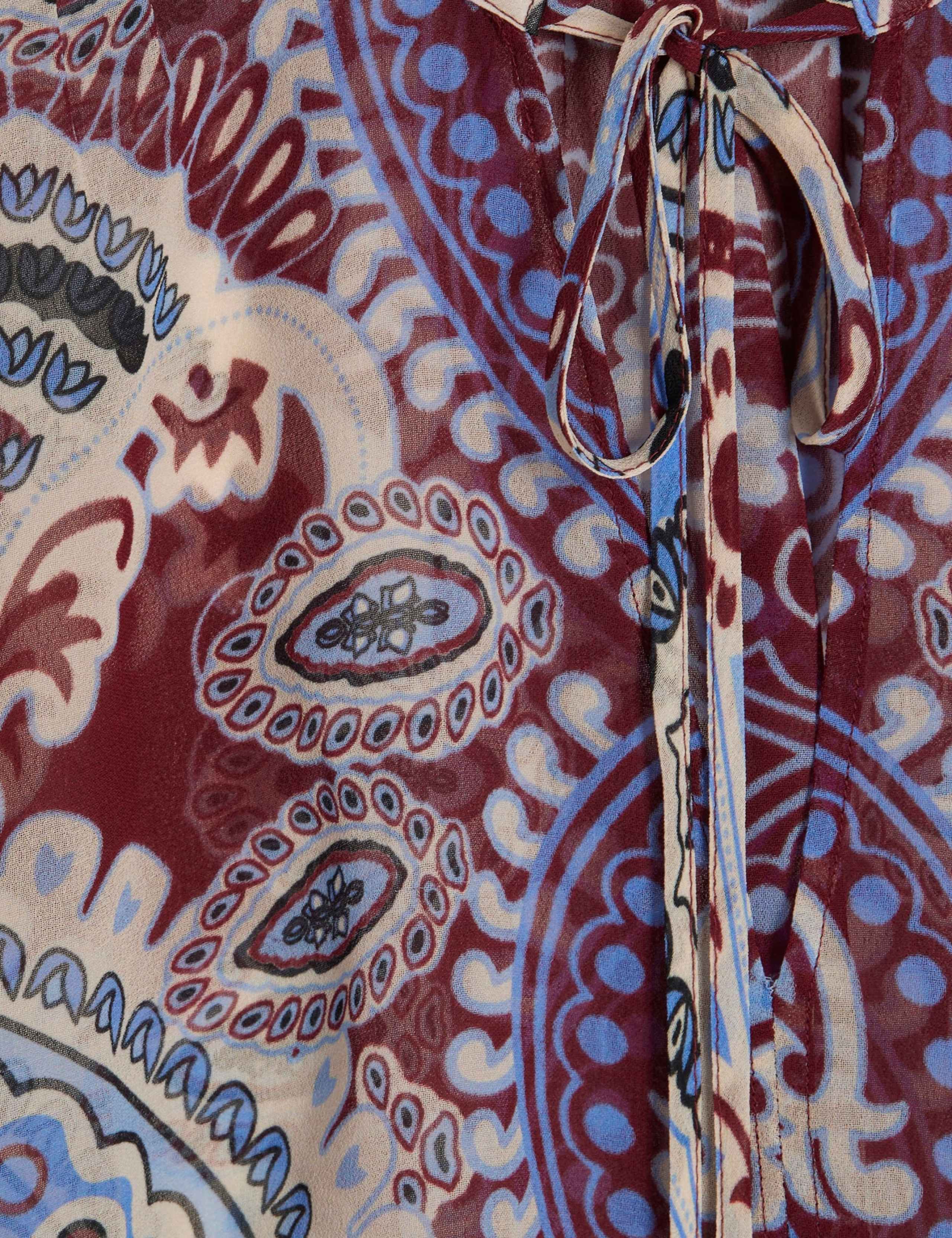 Paisley Tie Neck Relaxed Blouse 5 of 6