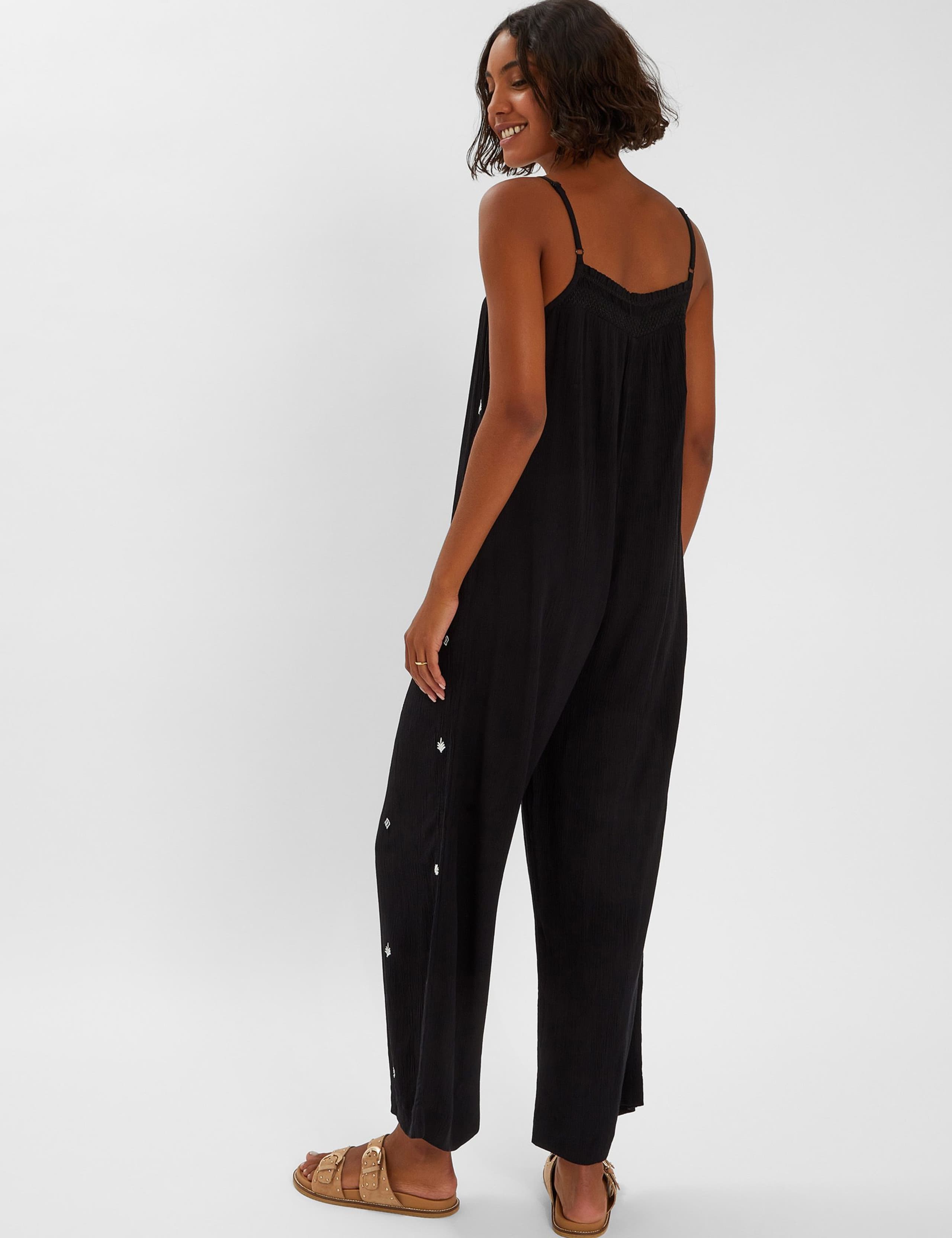 Embroidered Cropped Jumpsuit 2 of 4
