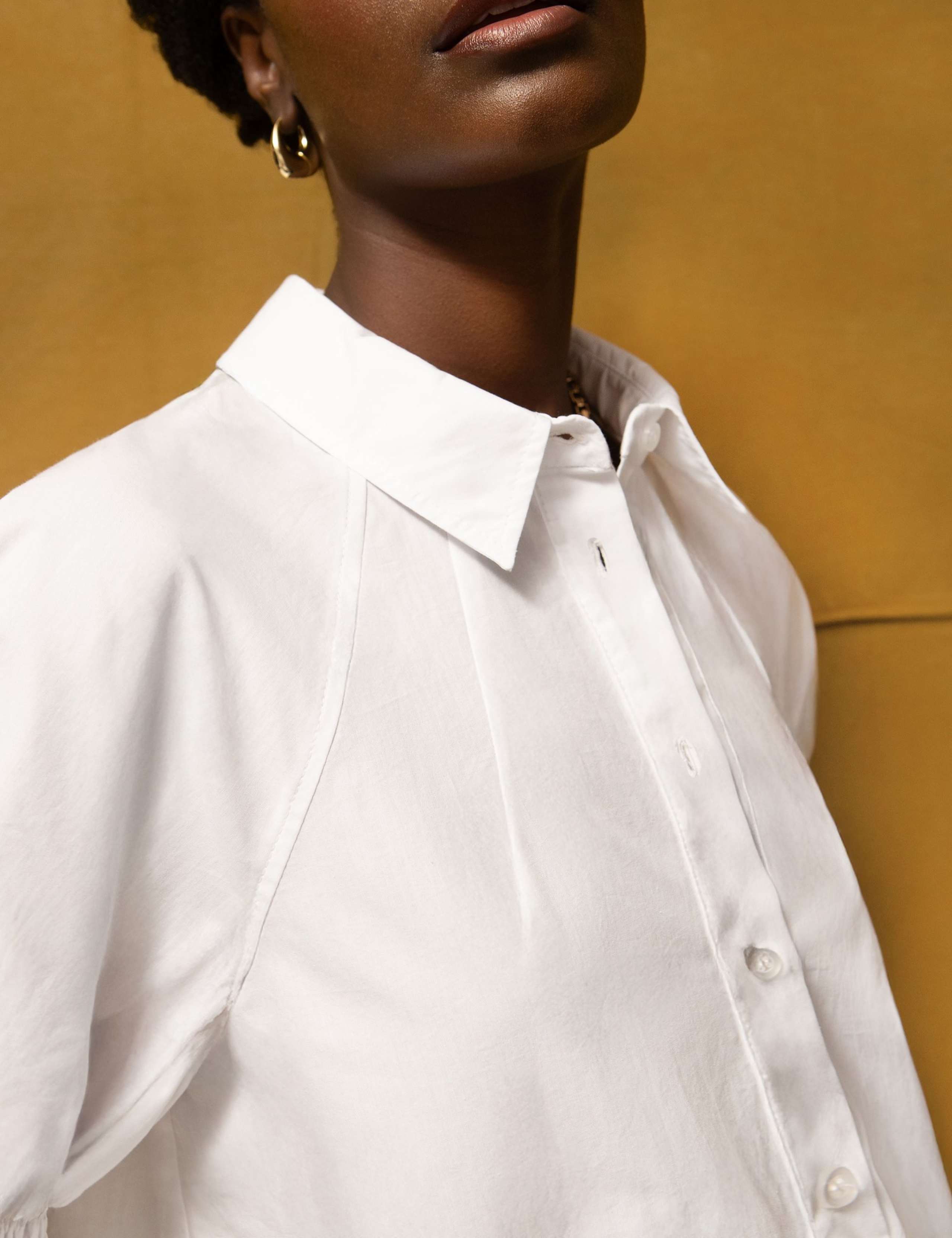 Pure Cotton Puff Short Sleeved Boxy Shirt 4 of 5
