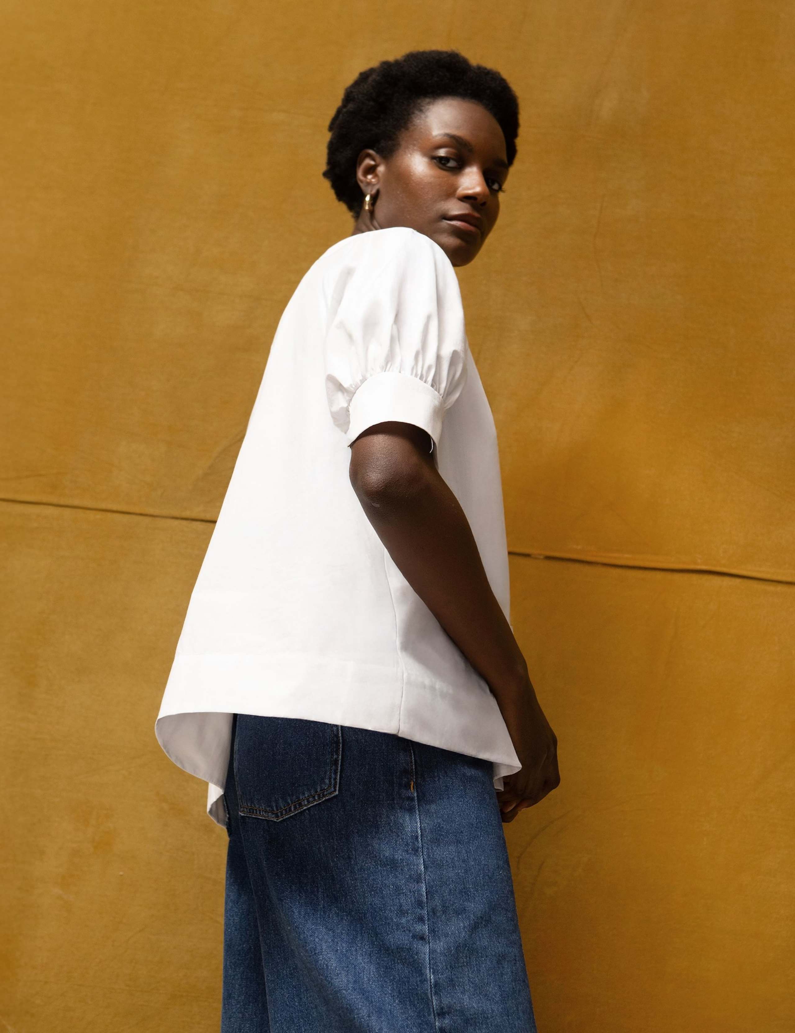 Pure Cotton Puff Short Sleeved Boxy Shirt 5 of 5
