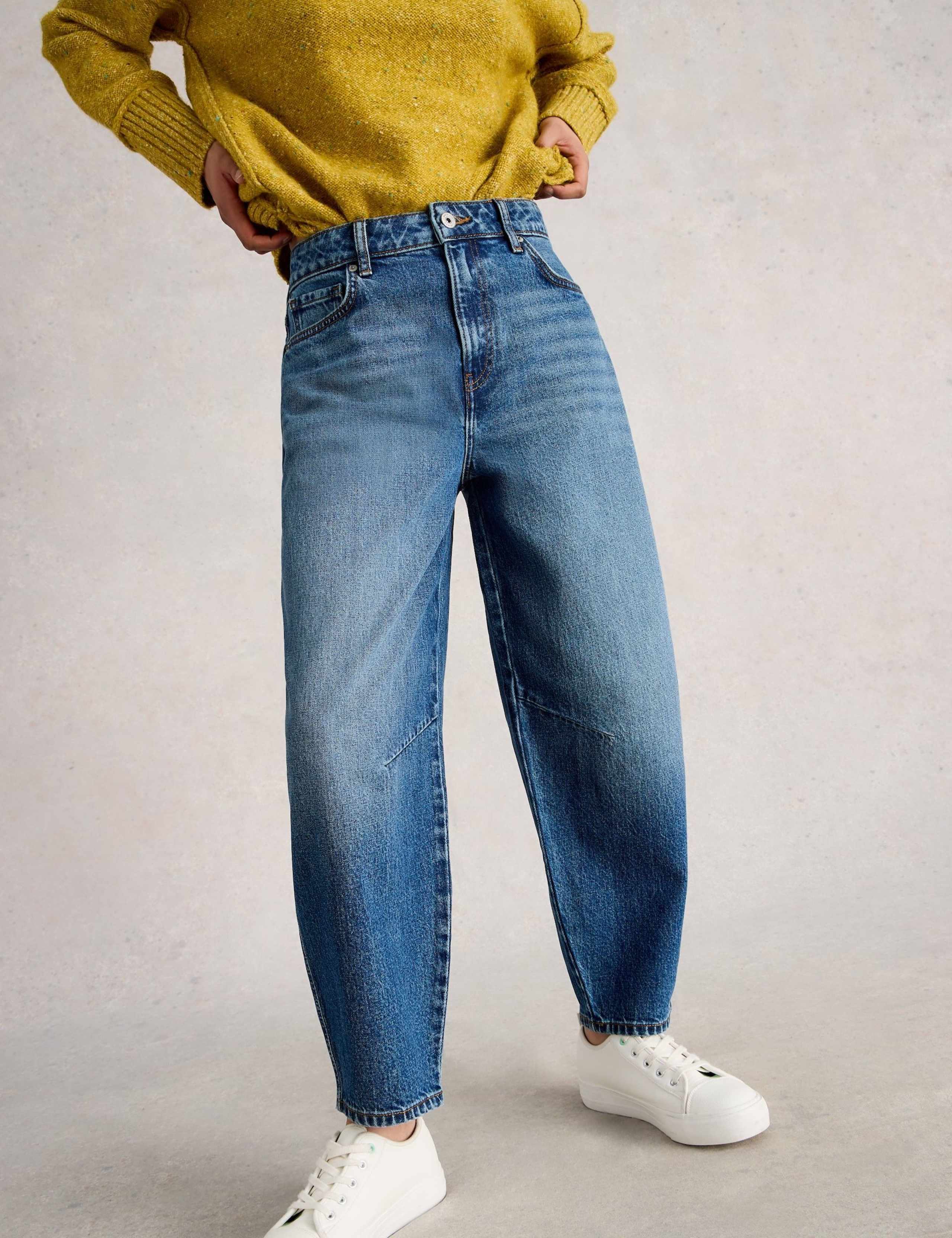 Mid Rise Barrel Ankle Grazer Jeans 1 of 6