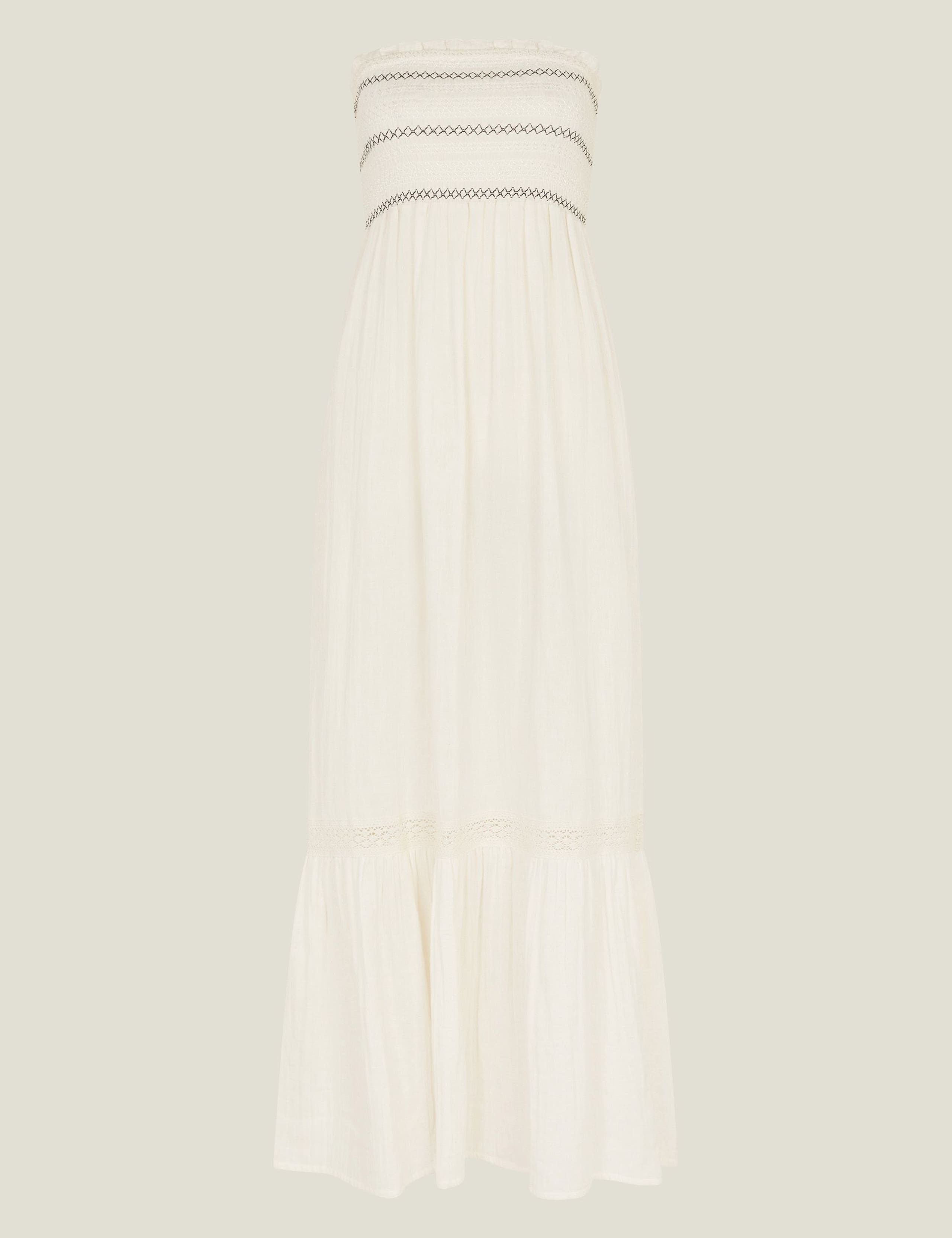 Embroidered Bandeau Midaxi Smock Beach Dress 2 of 4