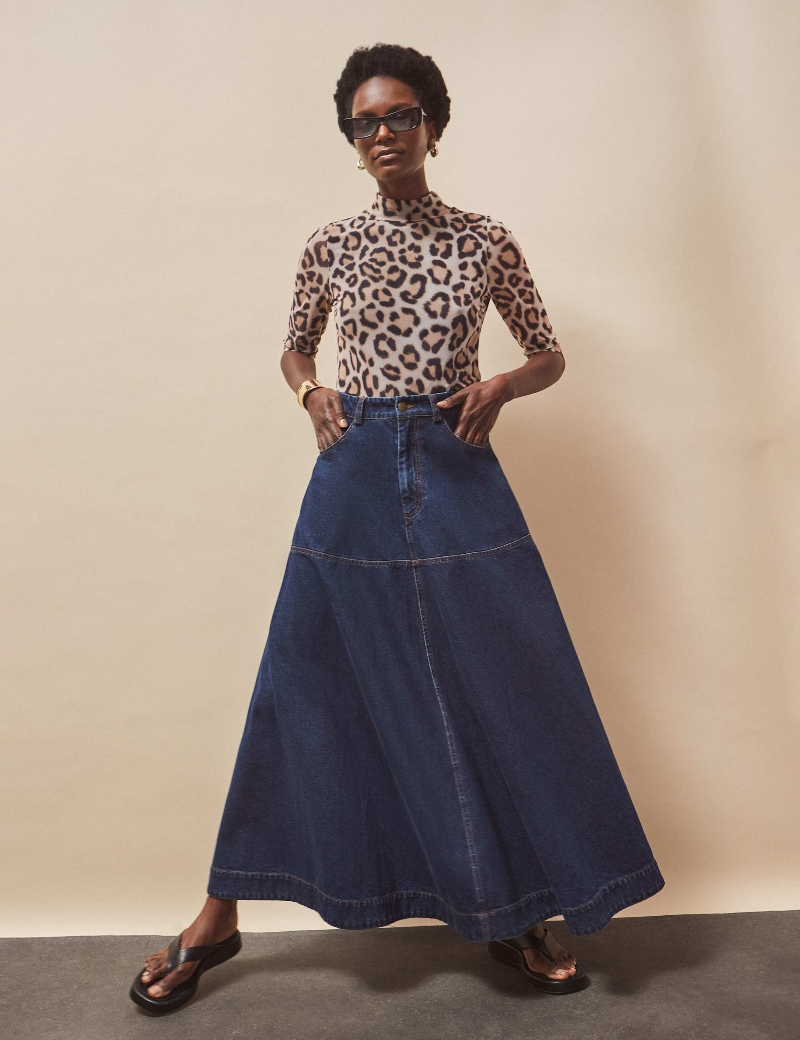 Leopard Print High Neck Mesh Top 2 of 4