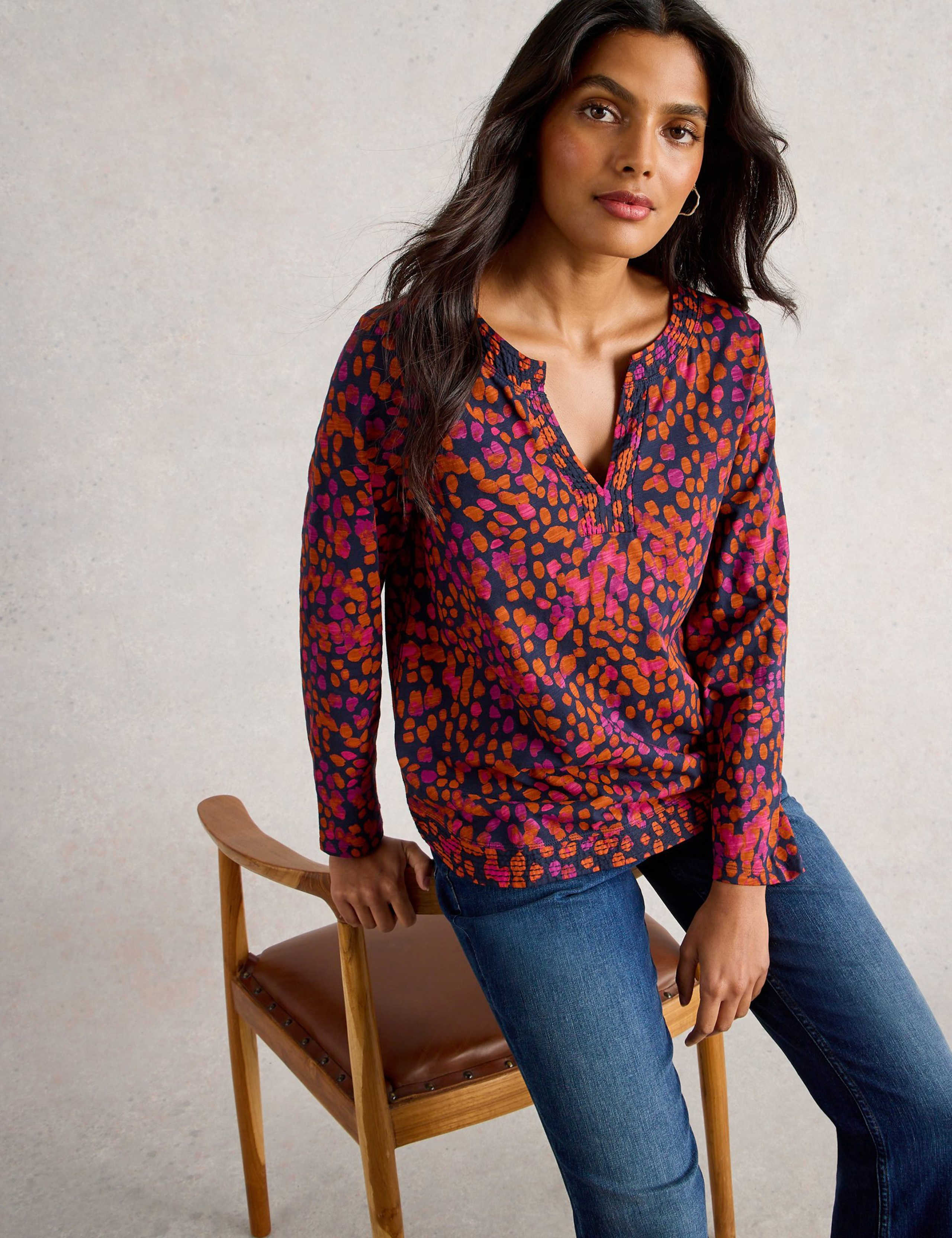 Pure Cotton Notch Neck Top 5 of 6