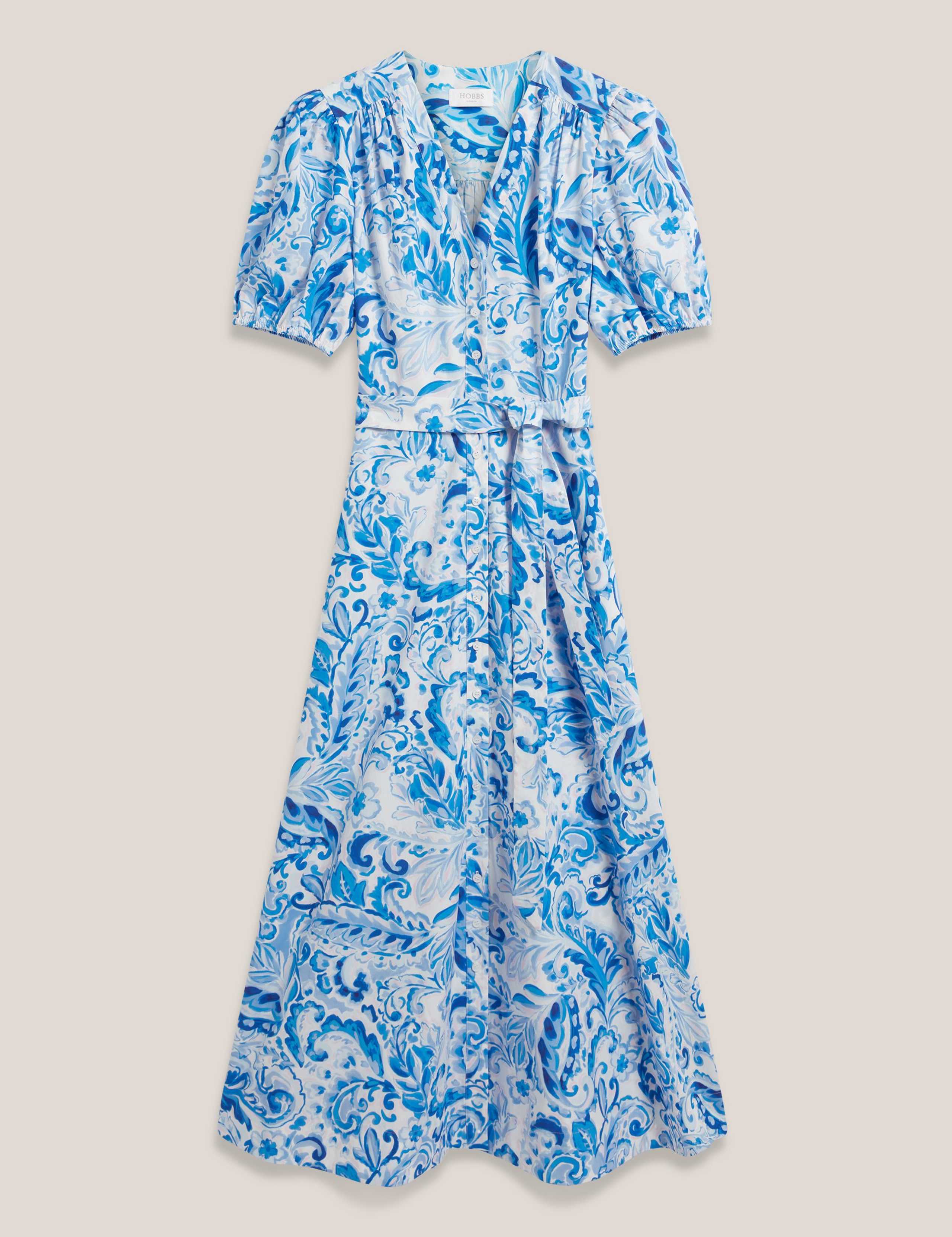 Pure Cotton Paisley V-Neck Midi Dress 2 of 5