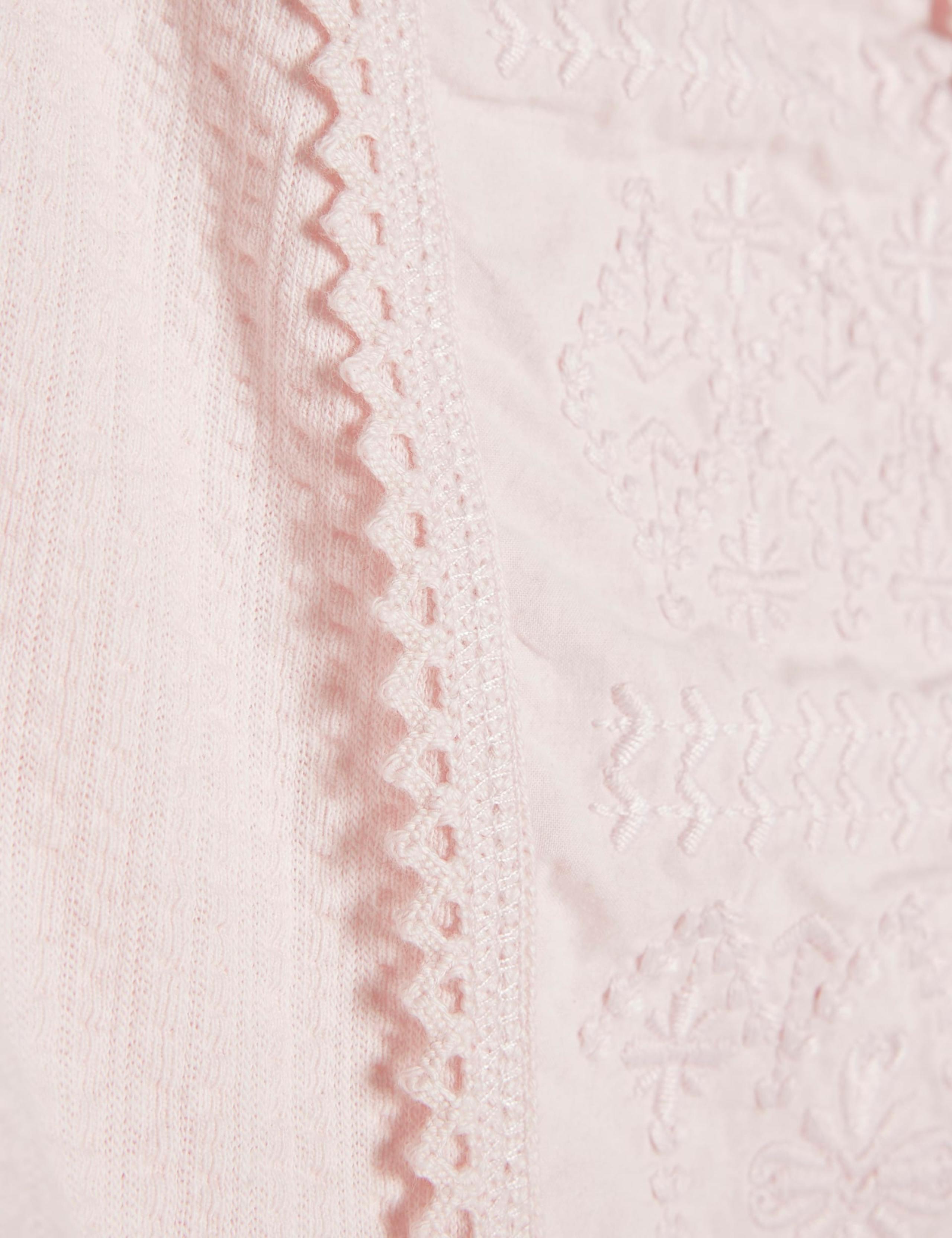 Jersey Embroidered Notch Neck Blouse 6 of 6