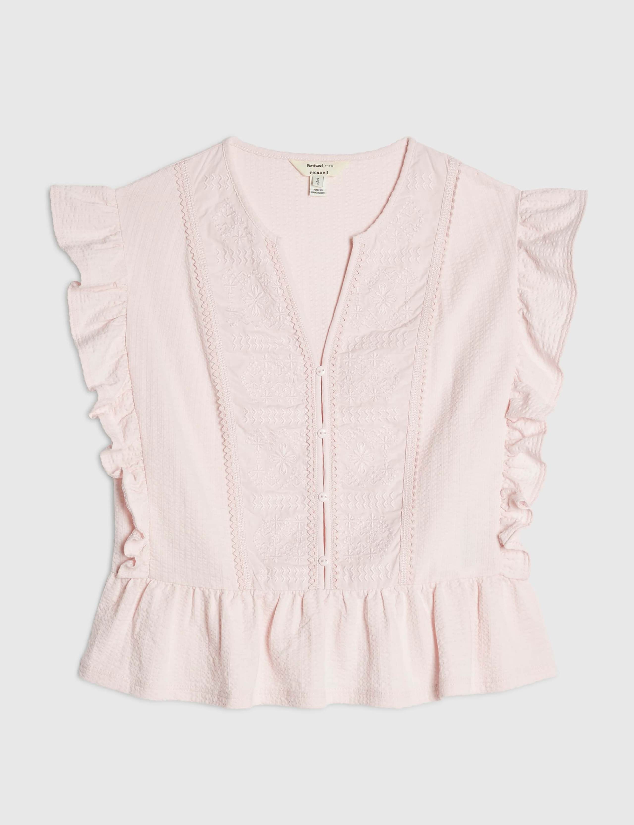 Jersey Embroidered Notch Neck Blouse 2 of 6