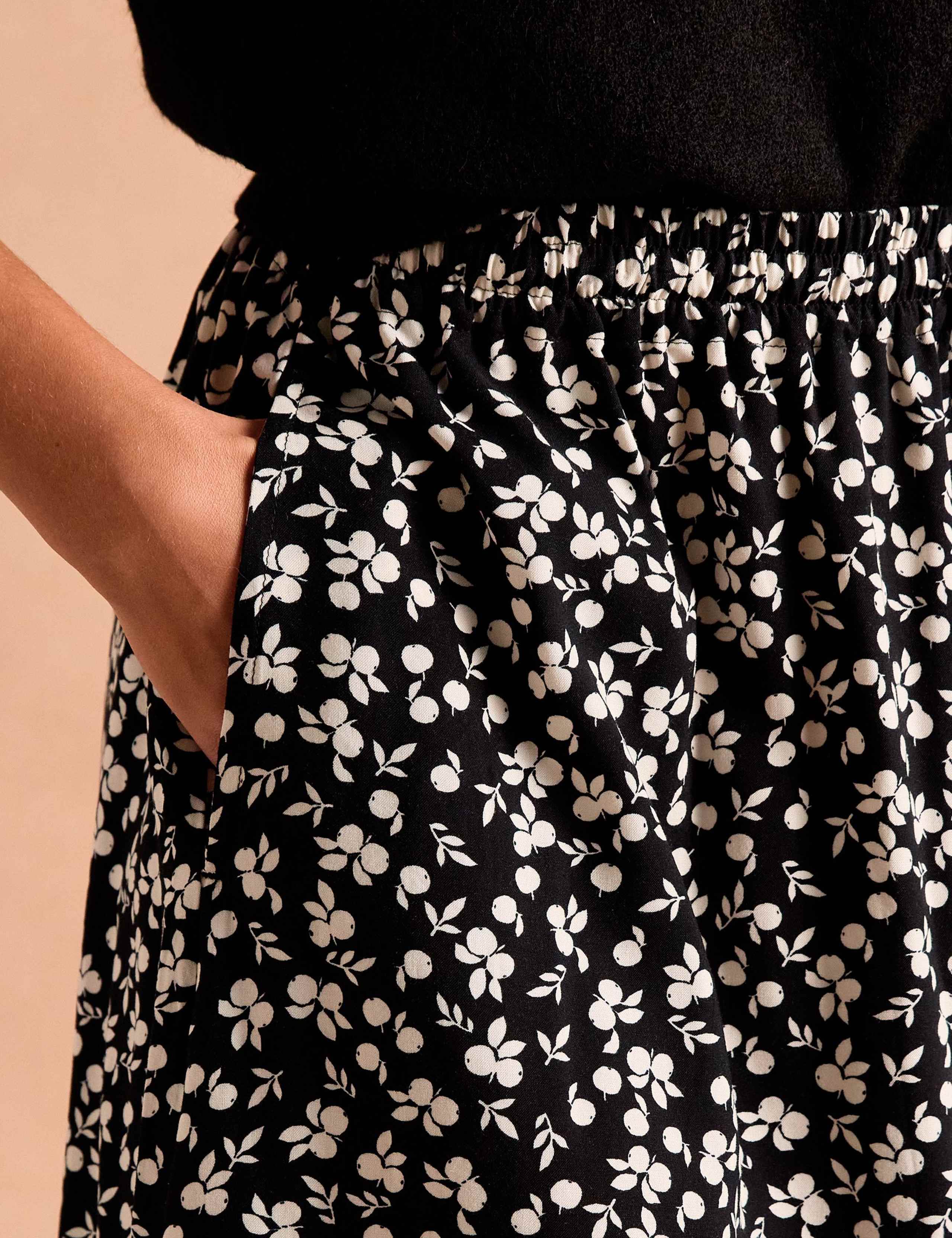 Floral Monochrome Midaxi A-Line Skirt 4 of 6