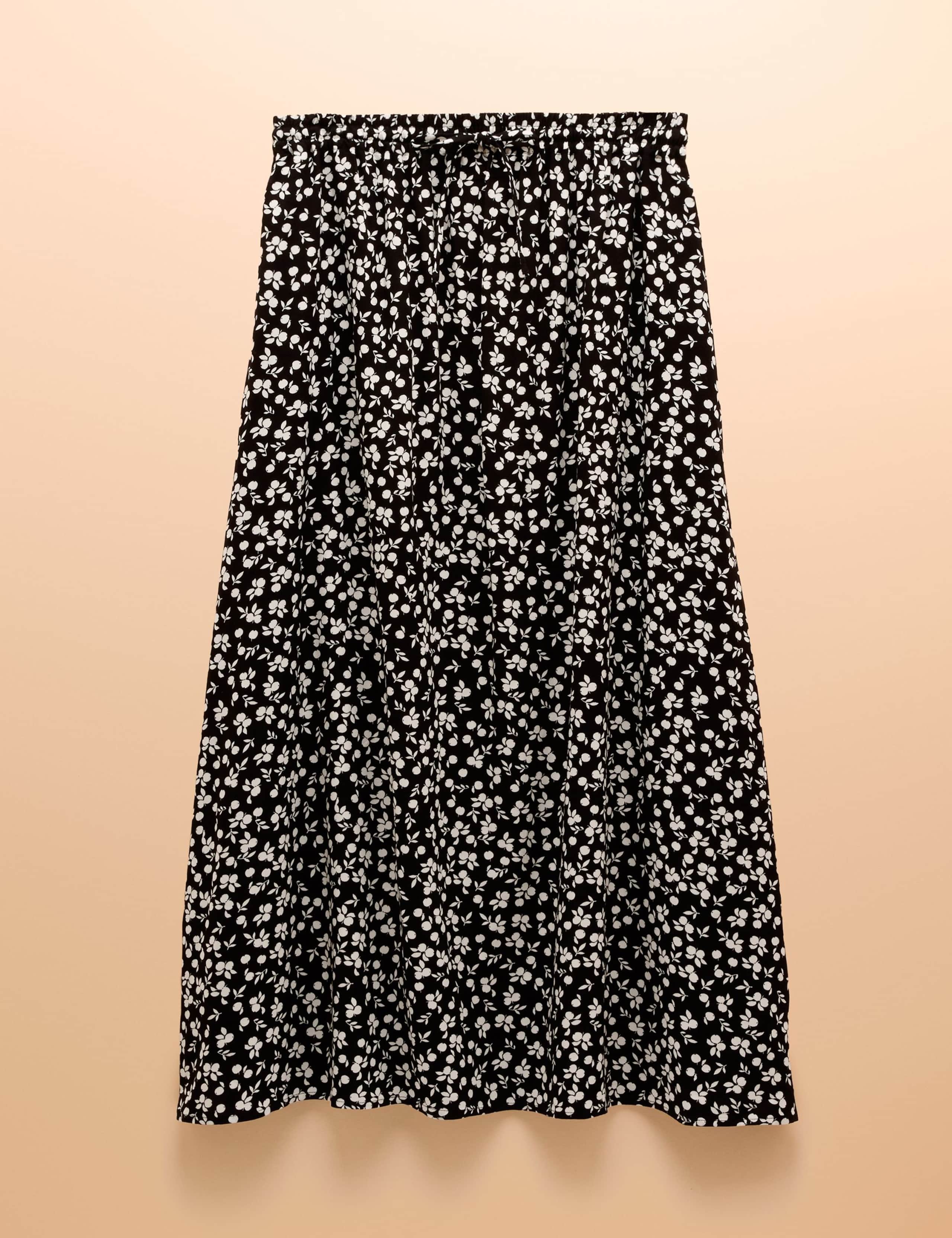 Floral Monochrome Midaxi A-Line Skirt 2 of 6