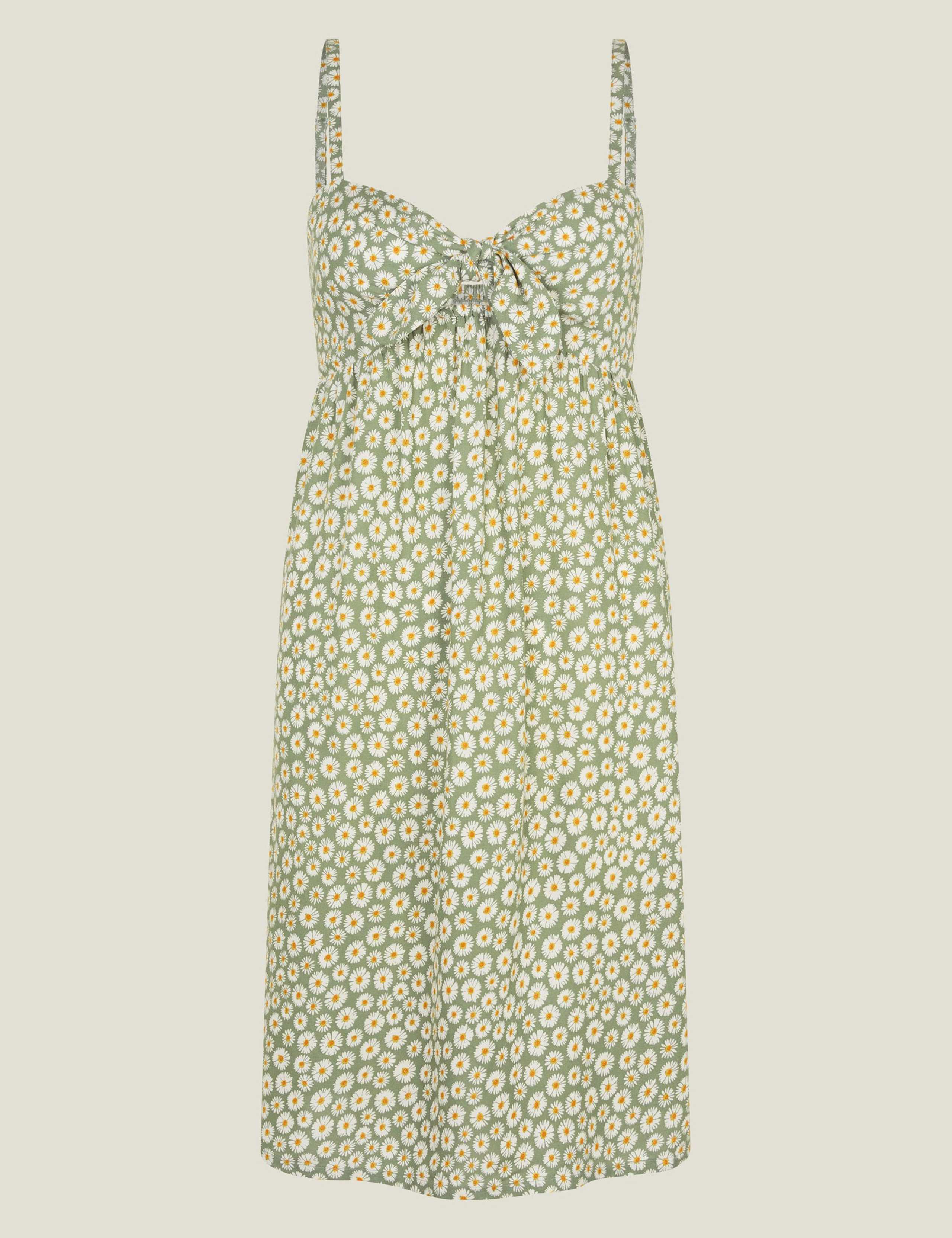 Floral Strappy Tie Front Mini Beach Dress 2 of 4