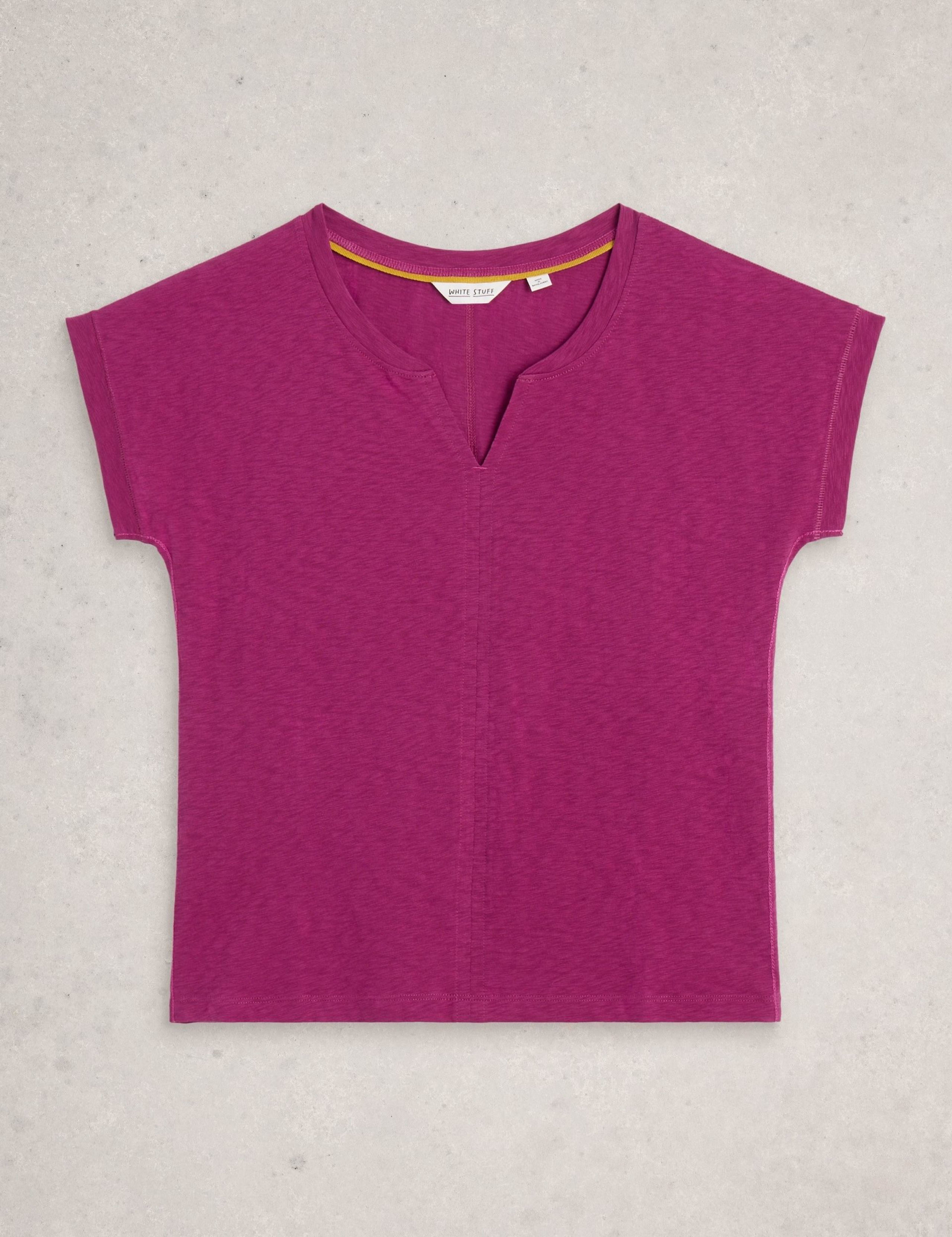 Pure Cotton Notch Neck T-Shirt 2 of 6