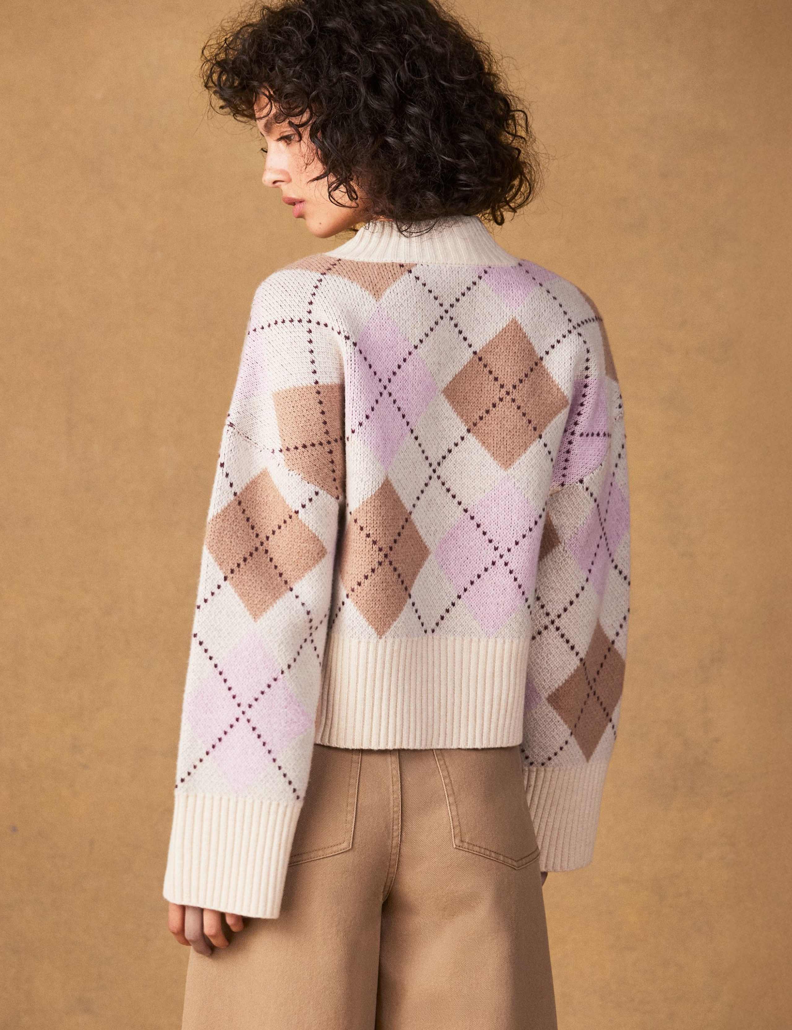 Pure Wool Argyle Jumper 4 of 5