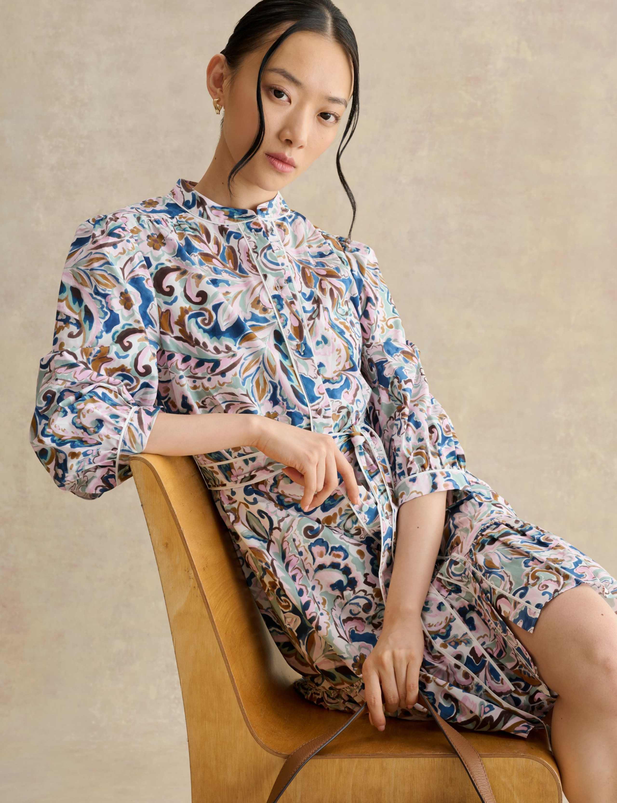 Pure Cotton Paisley Mini Tiered Dress 4 of 5