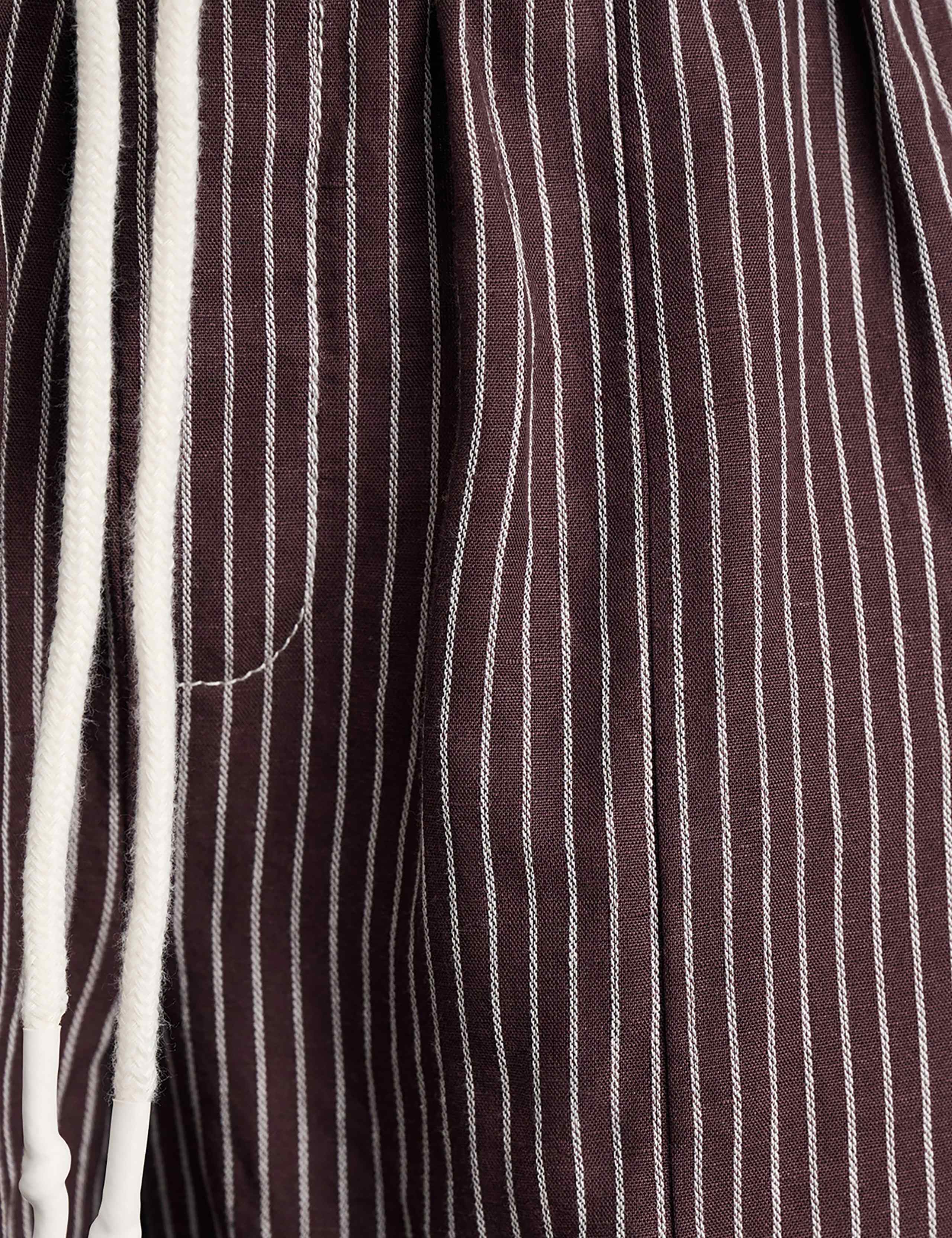 Linen Rich Striped Wide Leg Trousers 8 of 8