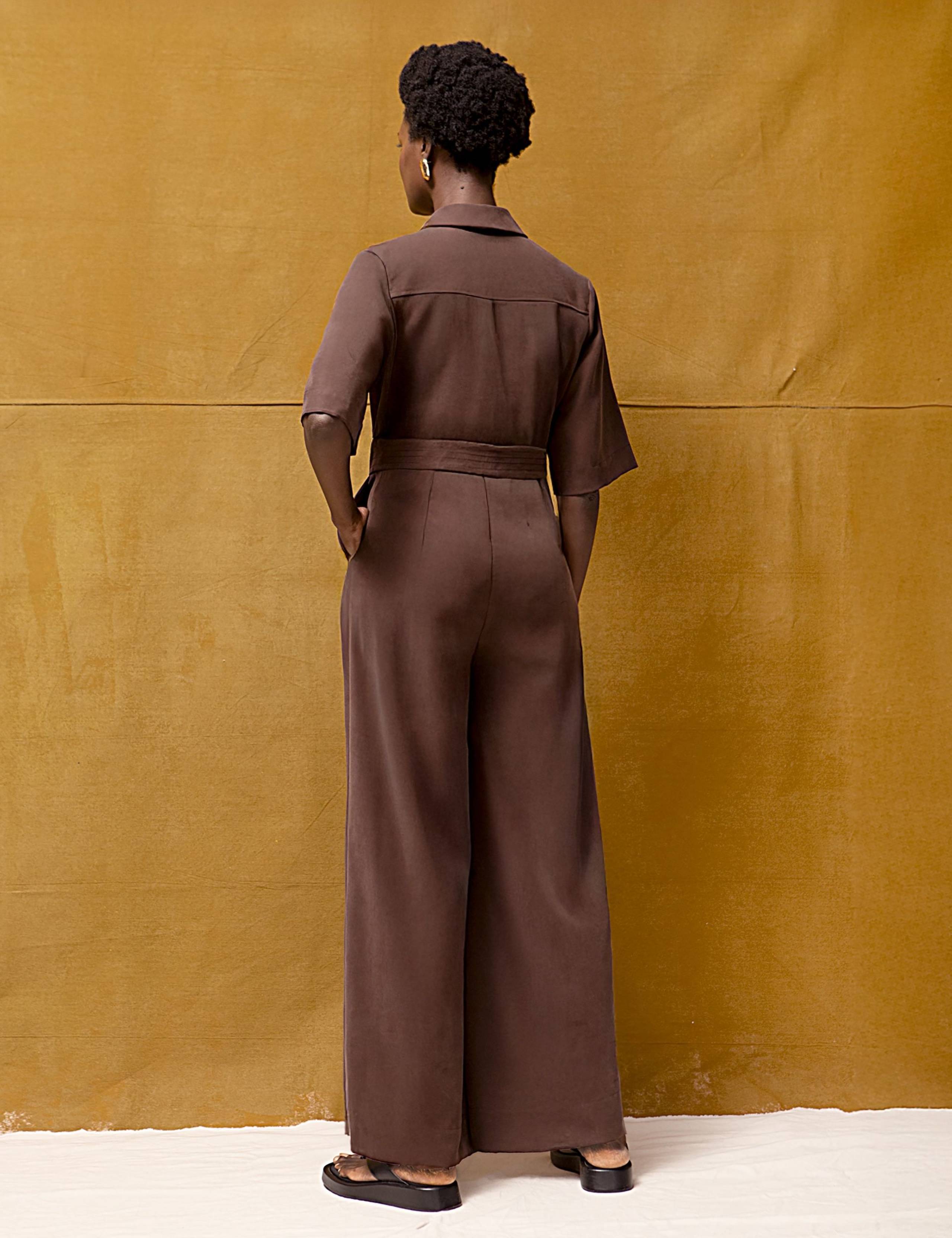 Pleated Short Sleeve Wide Leg Jumpsuit 4 of 6